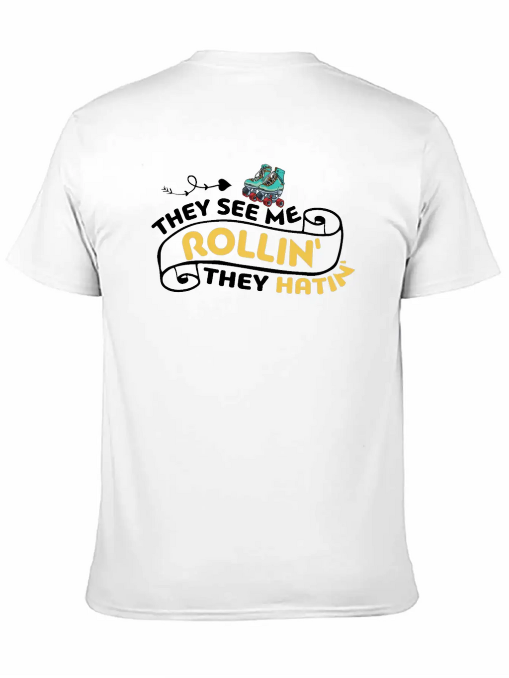 Roller Skating They See Me Rollin' They Hatin' Ska Unisex Casual T-Shirt – Clean Design For Daily Comfort