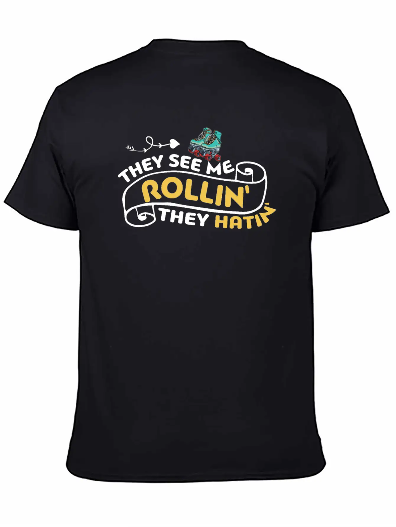 Roller Skating They See Me Rollin' They Hatin' Ska Unisex Casual T-Shirt – Clean Design For Daily Comfort