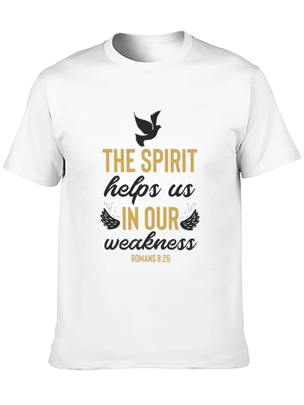 Romans 8 26 Christian Bible Verse Quote Breathable Soft Cotton T-Shirt – Timeless Casual Look