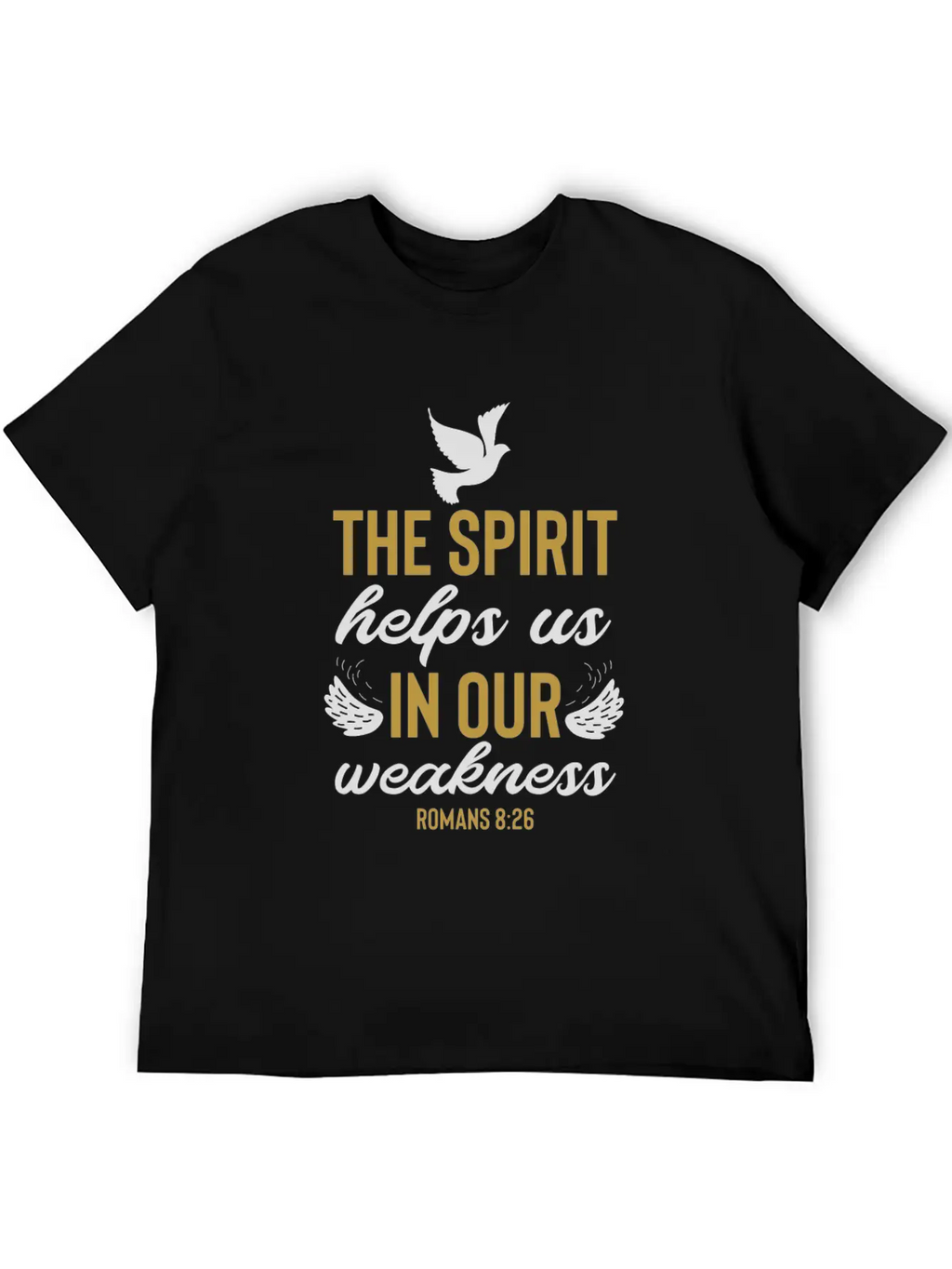 Romans 8 26 Christian Bible Verse Quote Breathable Soft Cotton T-Shirt – Timeless Casual Look