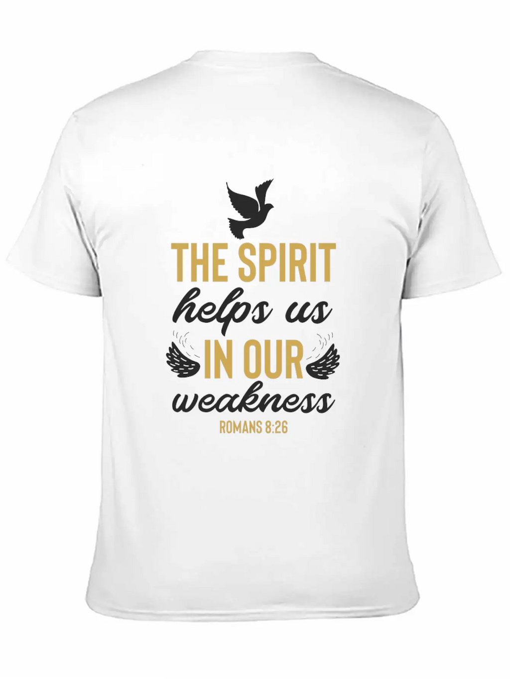 Romans 8 26 Christian Bible Verse Quote Breathable Soft Cotton T-Shirt – Timeless Casual Look