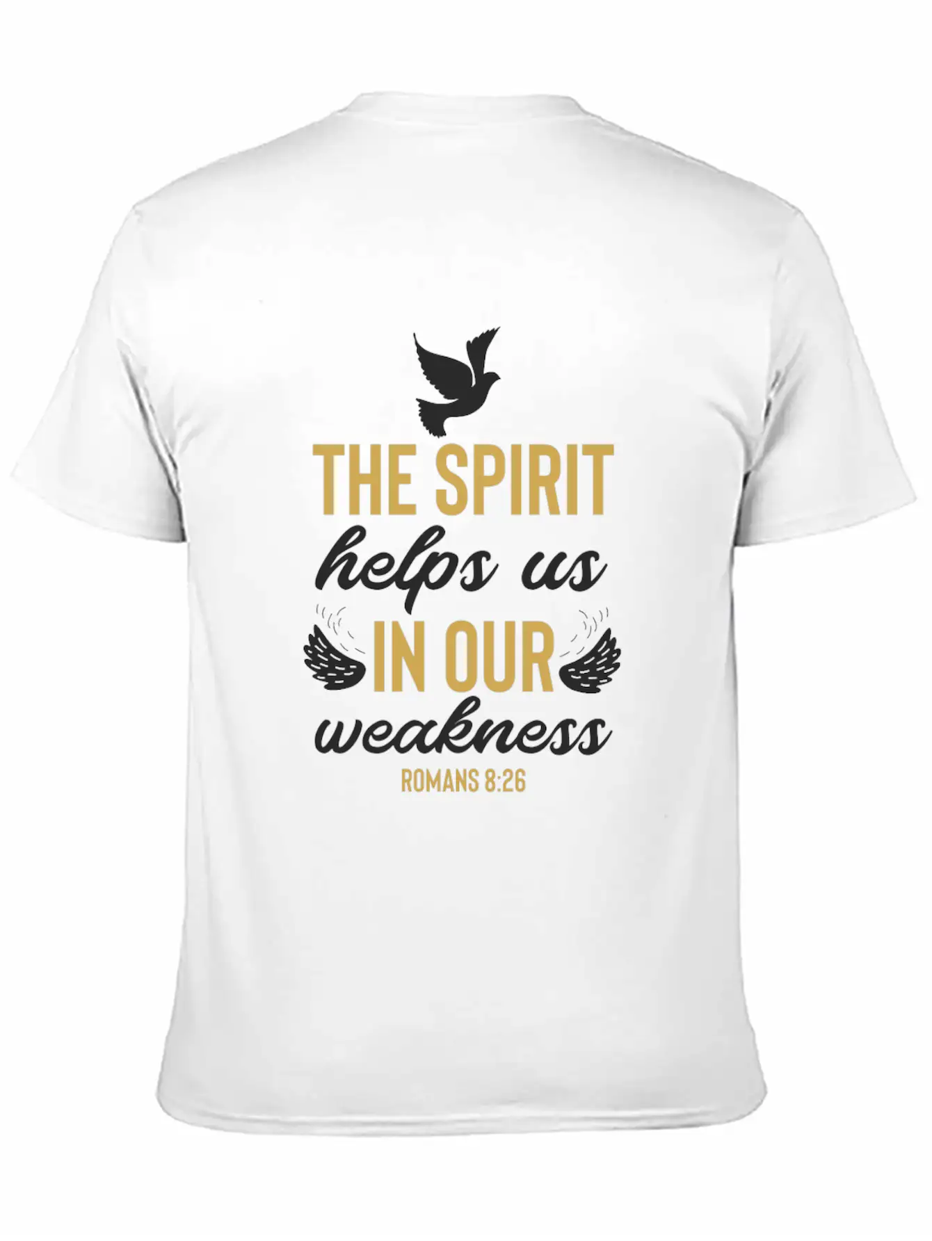 Romans 8 26 Christian Bible Verse Quote Breathable Soft Cotton T-Shirt – Timeless Casual Look