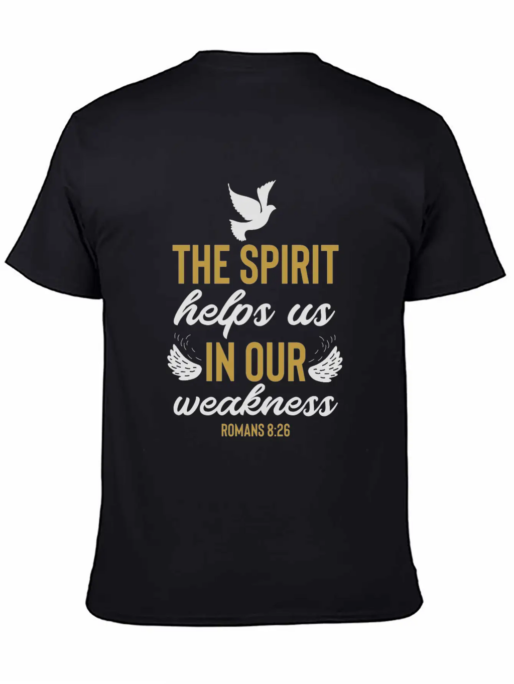 Romans 8 26 Christian Bible Verse Quote Breathable Soft Cotton T-Shirt – Timeless Casual Look