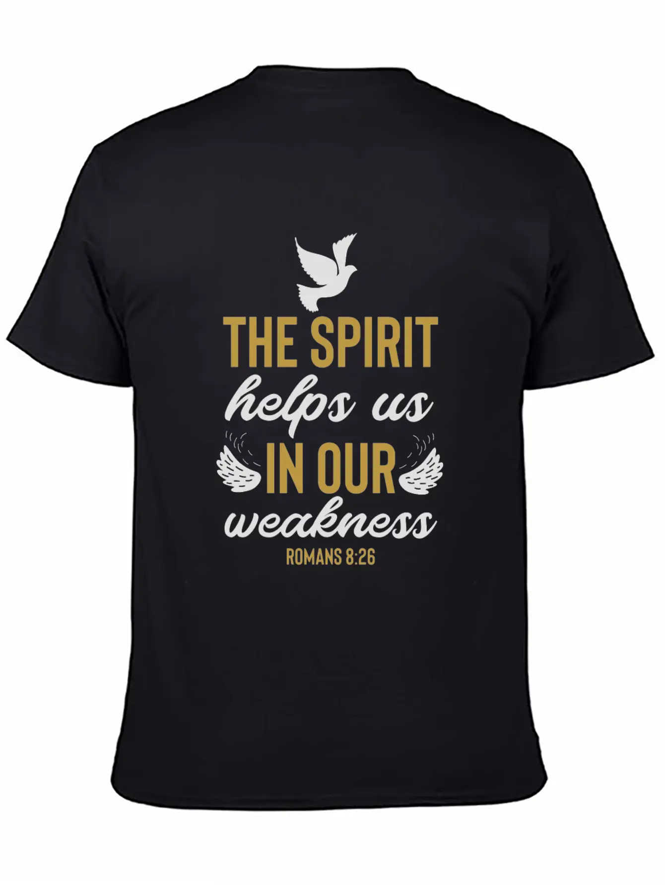 Romans 8 26 Christian Bible Verse Quote Breathable Soft Cotton T-Shirt – Timeless Casual Look