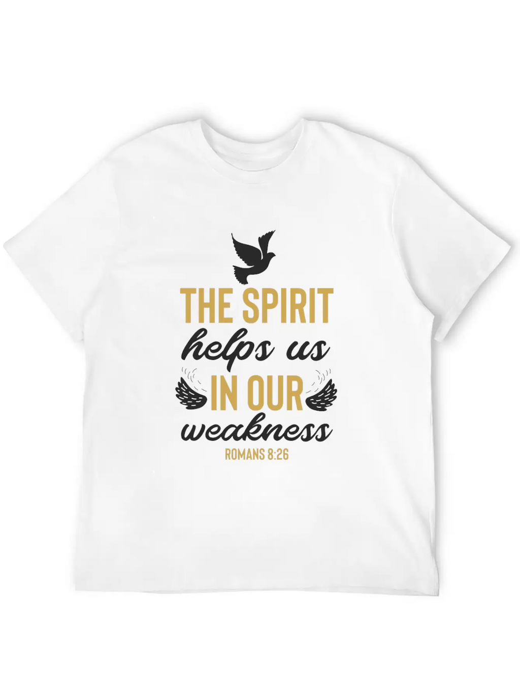 Romans 8 26 Christian Bible Verse Quote Breathable Soft Cotton T-Shirt – Timeless Casual Look