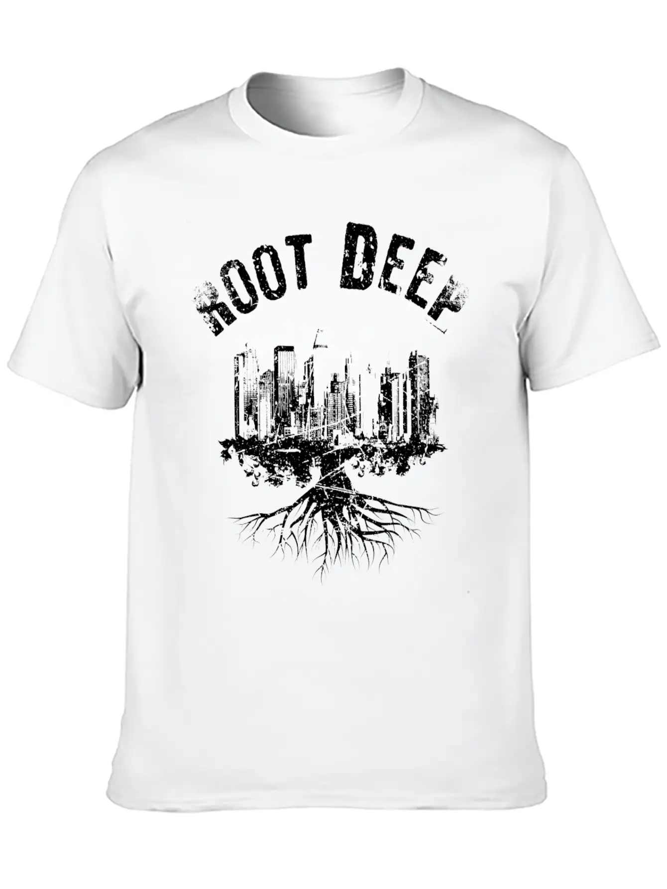 Root Deep Urban Black Stylish Everyday T-Shirt – Unisex Basic Cotton Tee