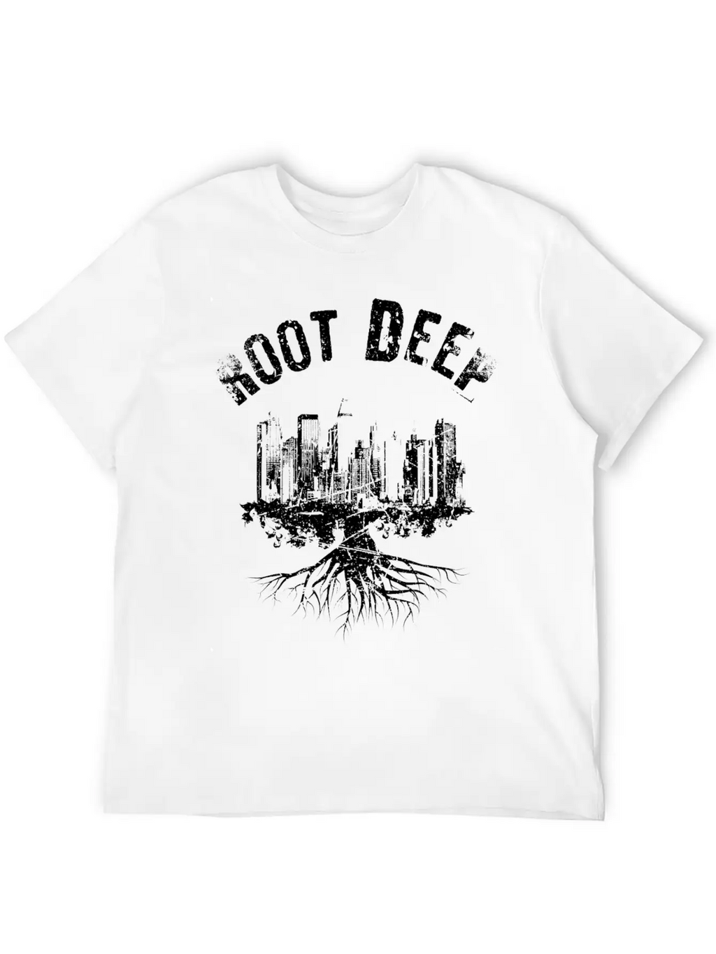 Root Deep Urban Black Stylish Everyday T-Shirt – Unisex Basic Cotton Tee