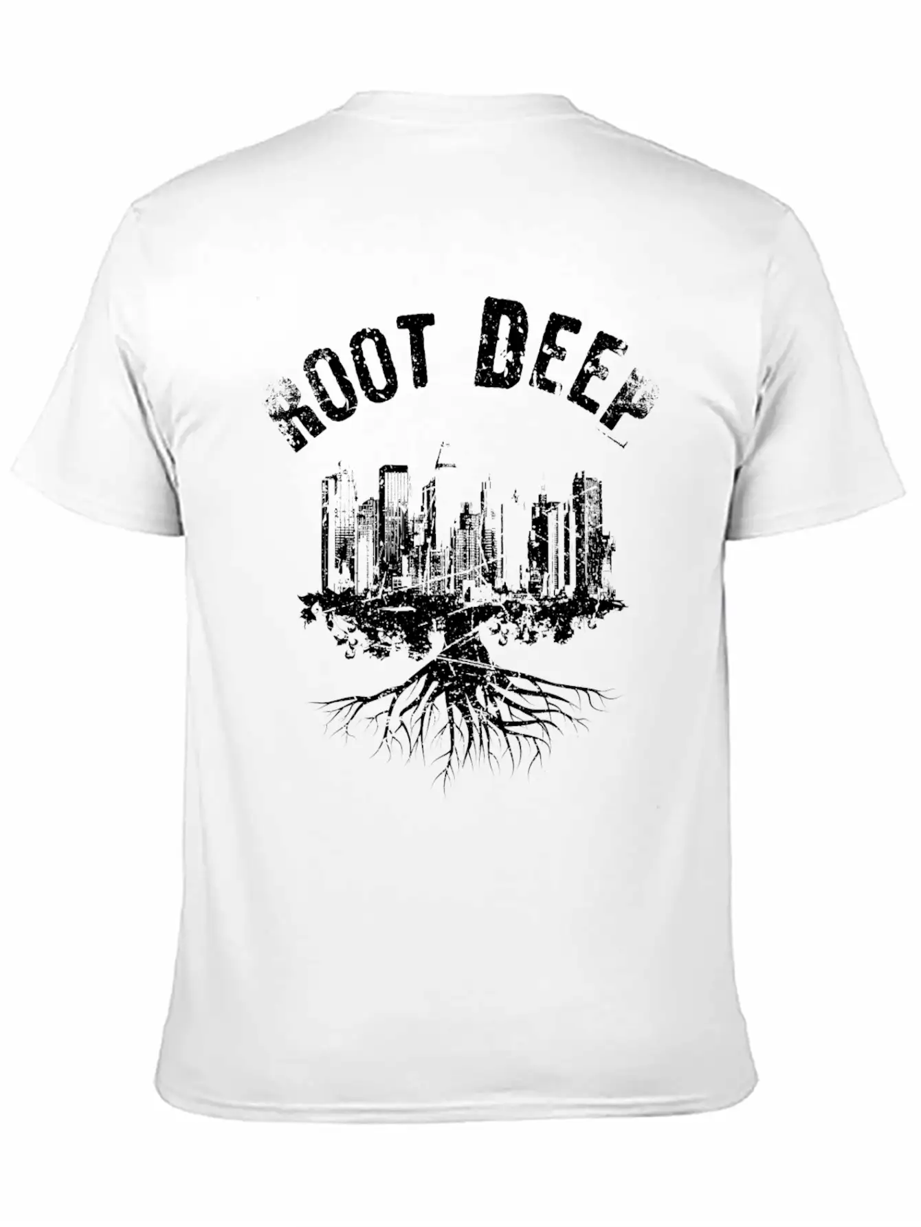 Root Deep Urban Black Stylish Everyday T-Shirt – Unisex Basic Cotton Tee
