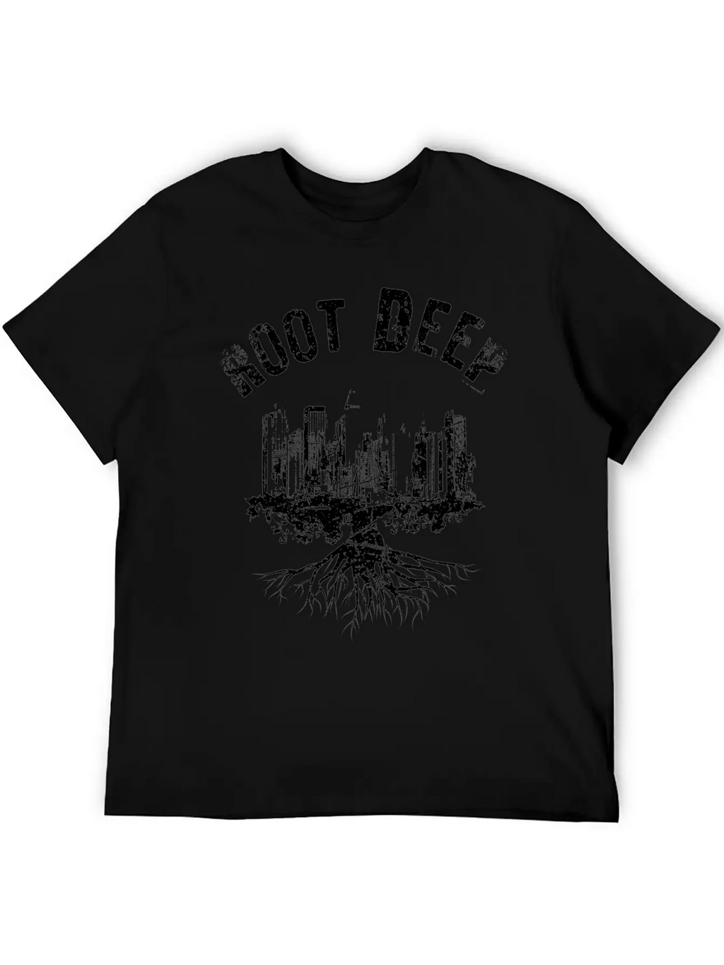 Root Deep Urban Black Stylish Everyday T-Shirt – Unisex Basic Cotton Tee