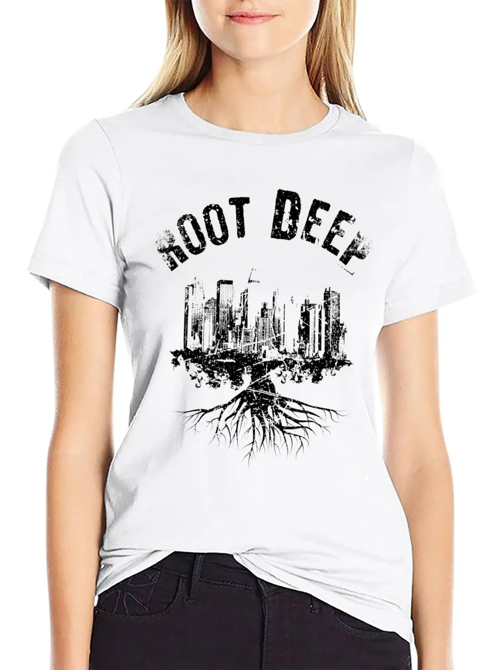 Root Deep Urban Black Stylish Everyday T-Shirt – Unisex Basic Cotton Tee