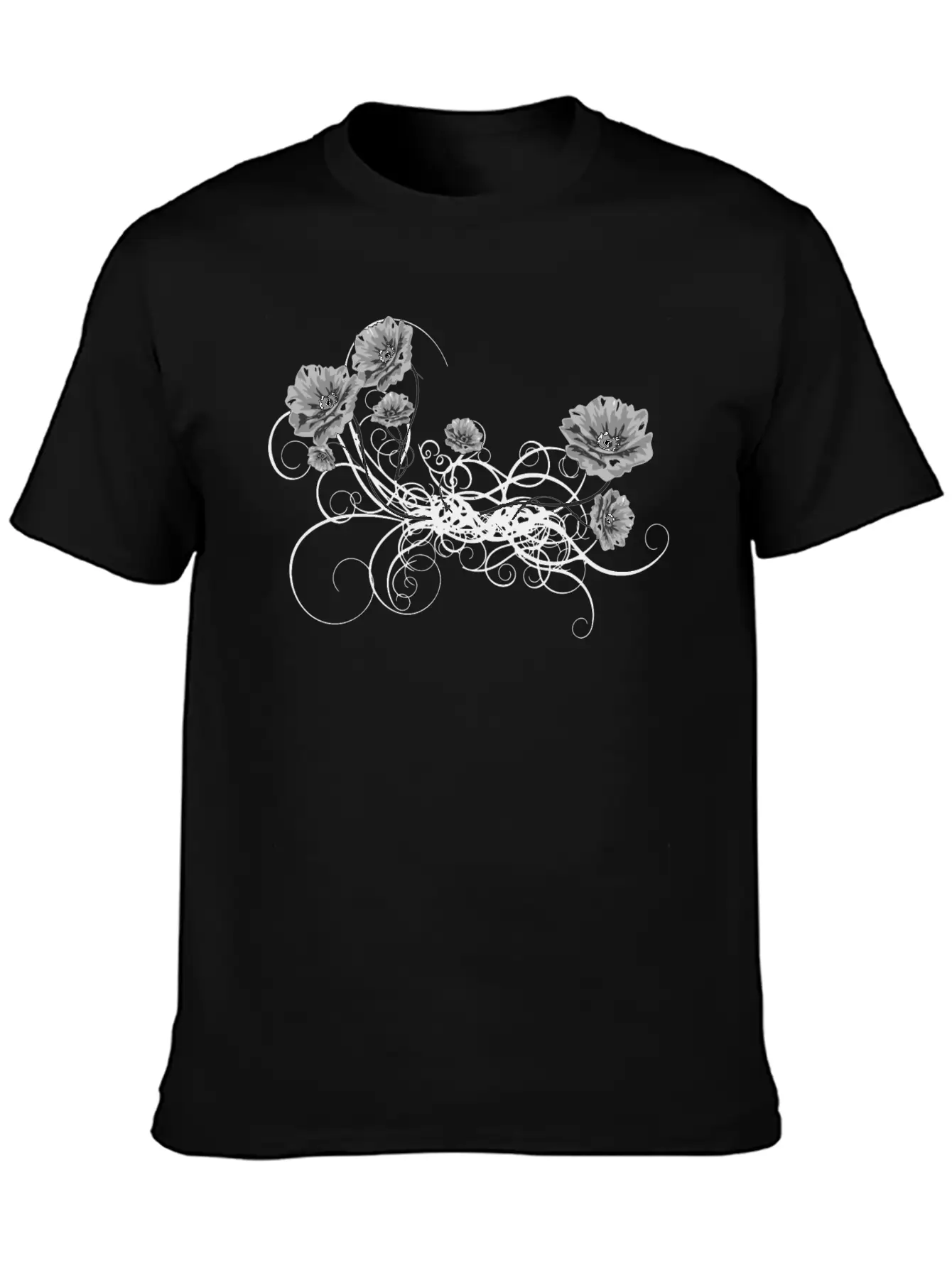 Rose Floral Flourish 7 Unisex Short Sleeve Soft Cotton T-Shirt – Casual Everyday Wear