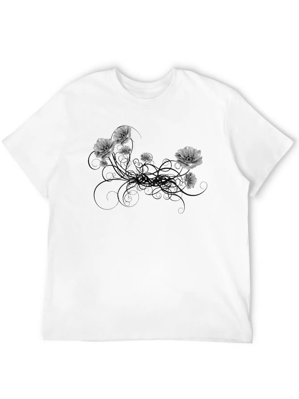 Rose Floral Flourish 7 Unisex Short Sleeve Soft Cotton T-Shirt – Casual Everyday Wear