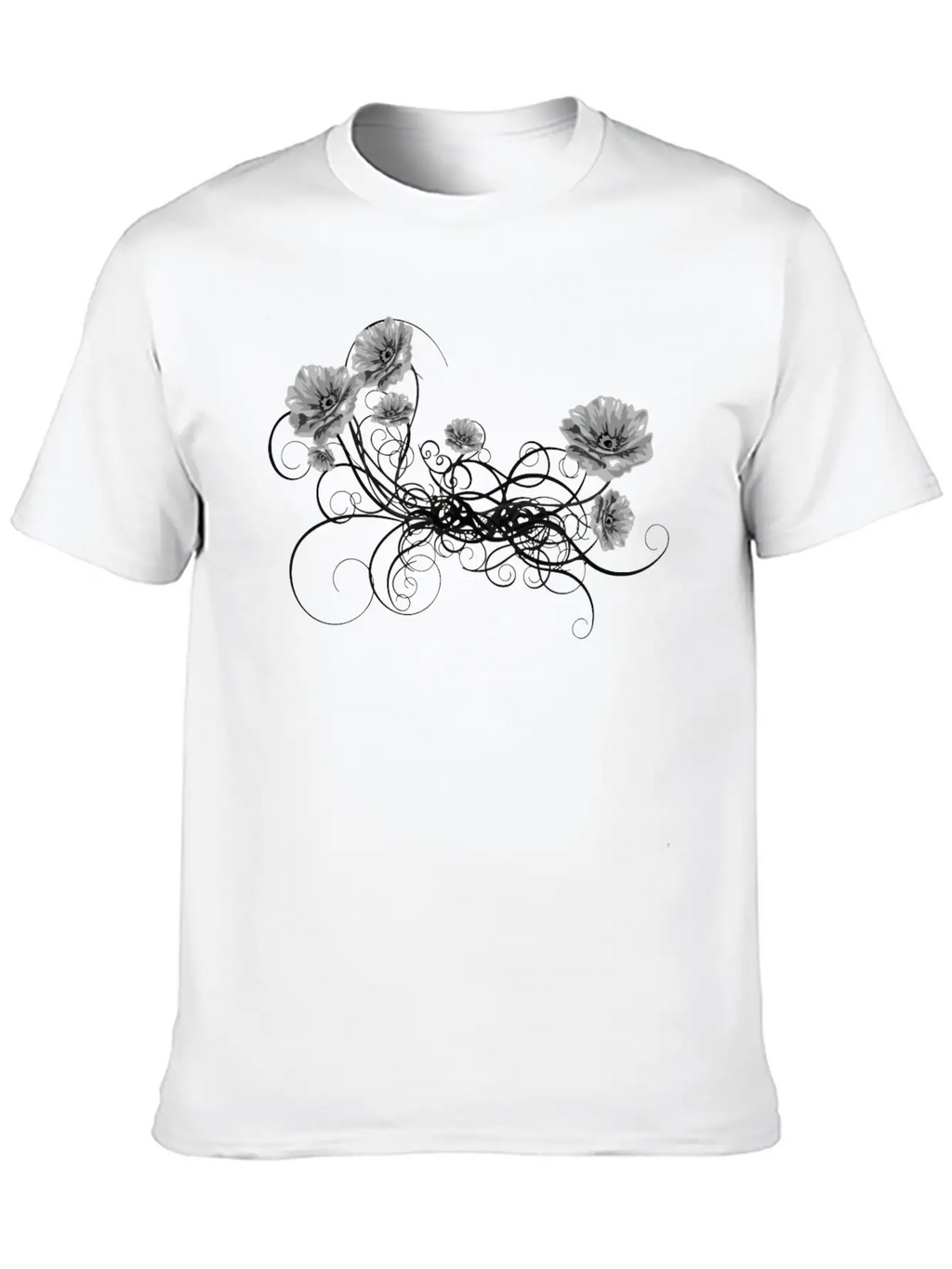 Rose Floral Flourish 7 Unisex Short Sleeve Soft Cotton T-Shirt – Casual Everyday Wear