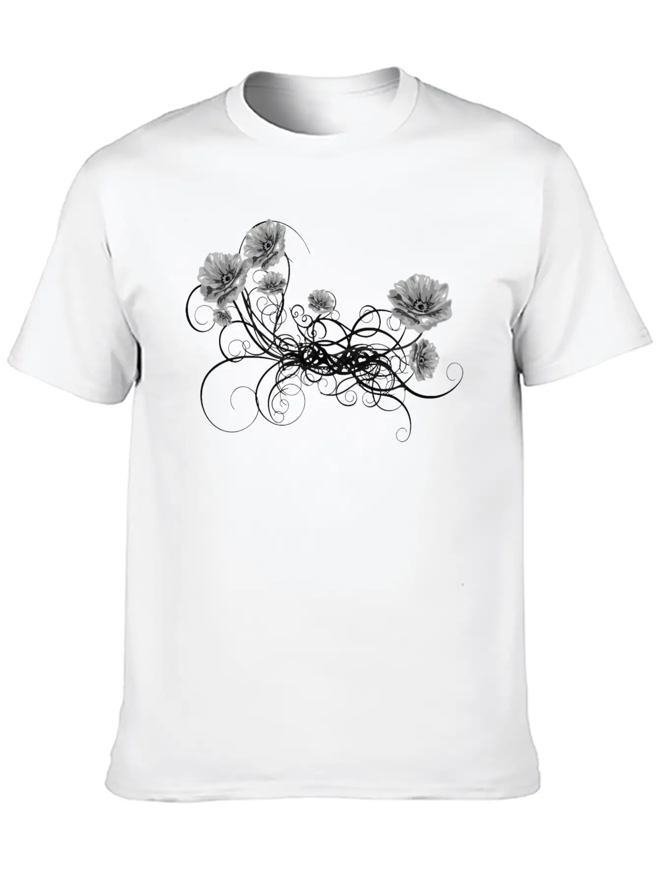 Rose Floral Flourish 7 Unisex Short Sleeve Soft Cotton T-Shirt – Casual Everyday Wear