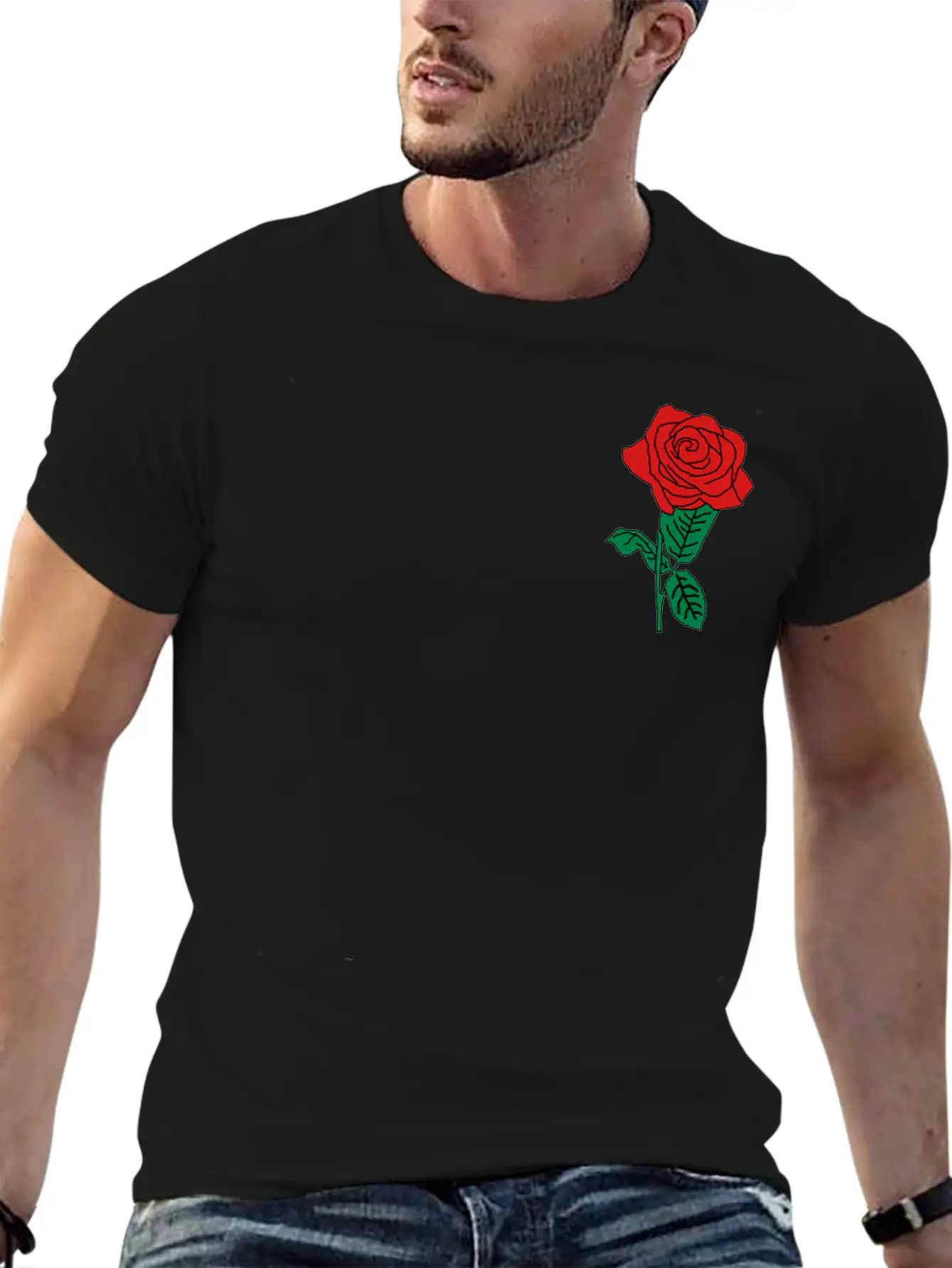 Rose_flowers_rs14 Unisex Short Sleeve Soft Cotton T-Shirt – Casual Everyday Wear