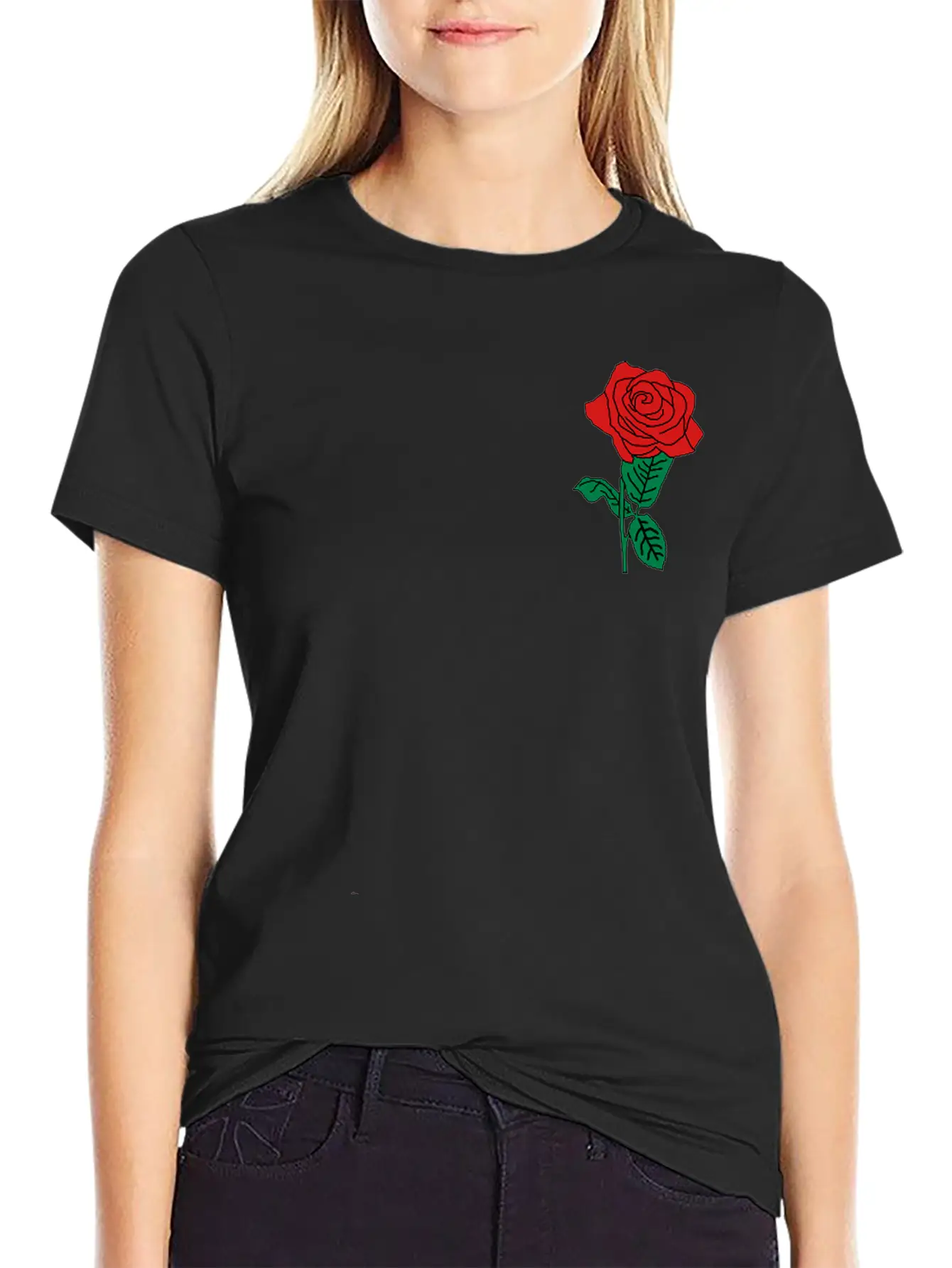 Rose_flowers_rs14 Unisex Short Sleeve Soft Cotton T-Shirt – Casual Everyday Wear