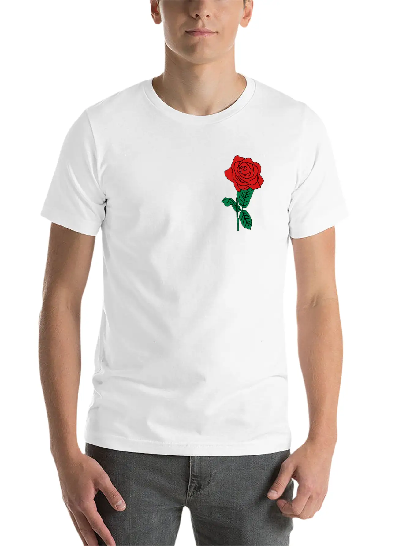 Rose_flowers_rs14 Unisex Short Sleeve Soft Cotton T-Shirt – Casual Everyday Wear