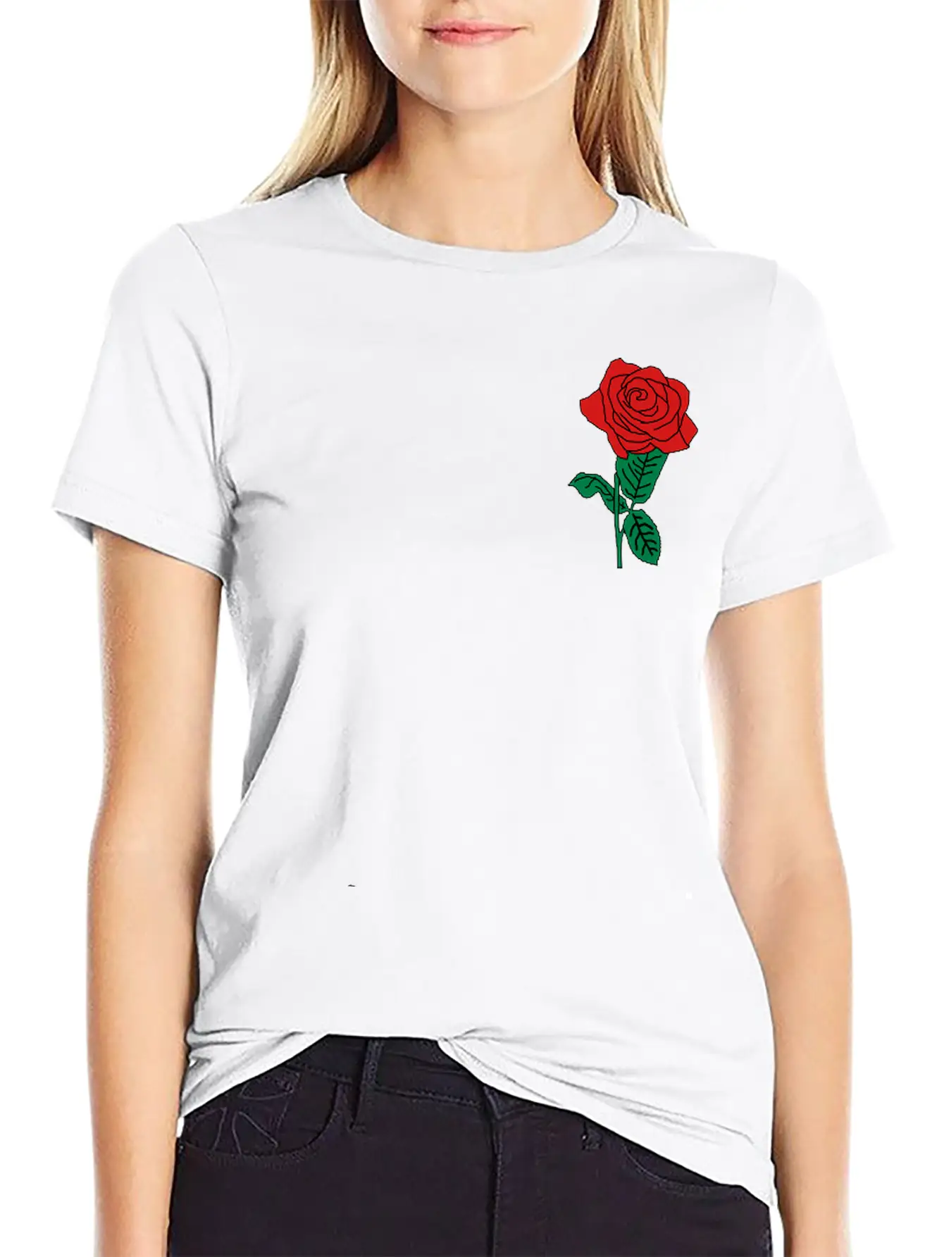 Rose_flowers_rs14 Unisex Short Sleeve Soft Cotton T-Shirt – Casual Everyday Wear