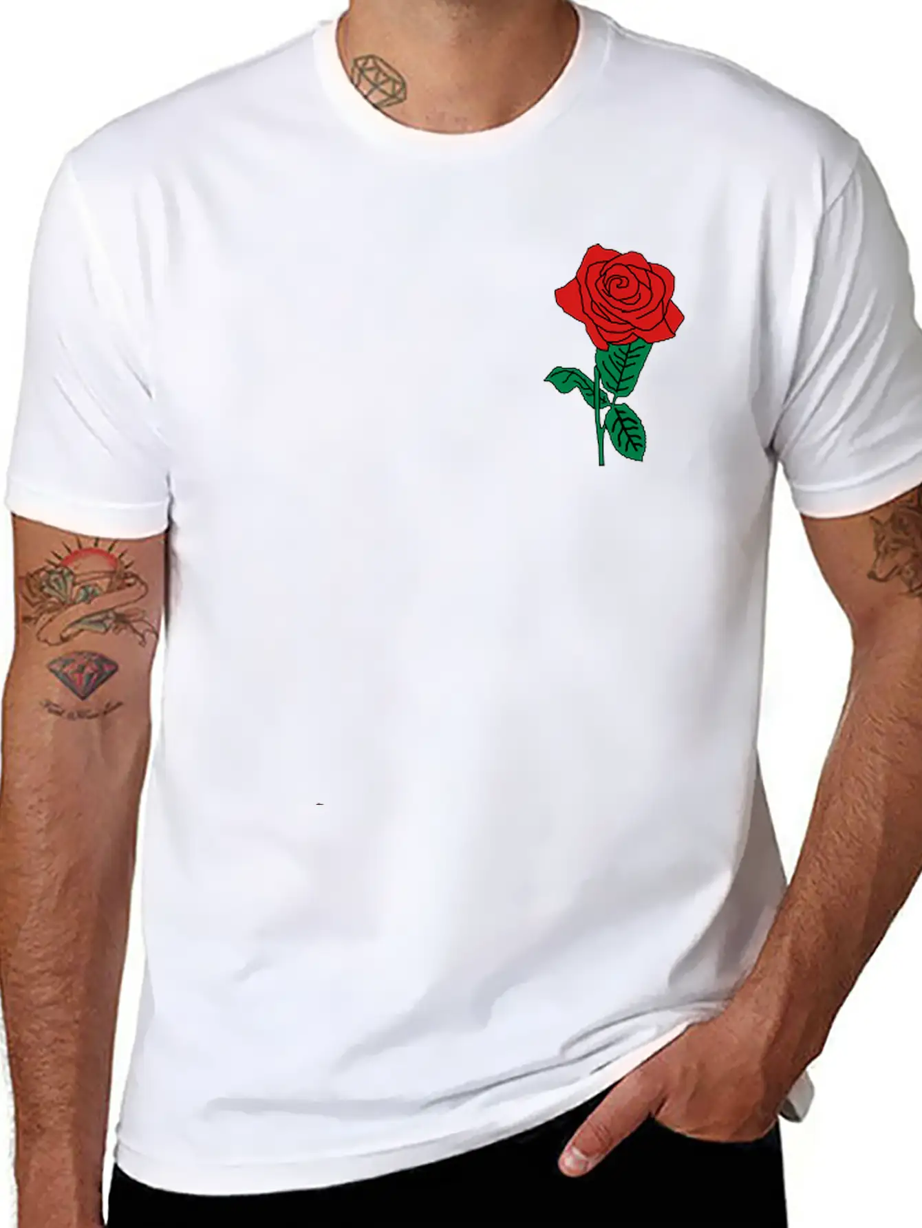 Rose_flowers_rs14 Unisex Short Sleeve Soft Cotton T-Shirt – Casual Everyday Wear