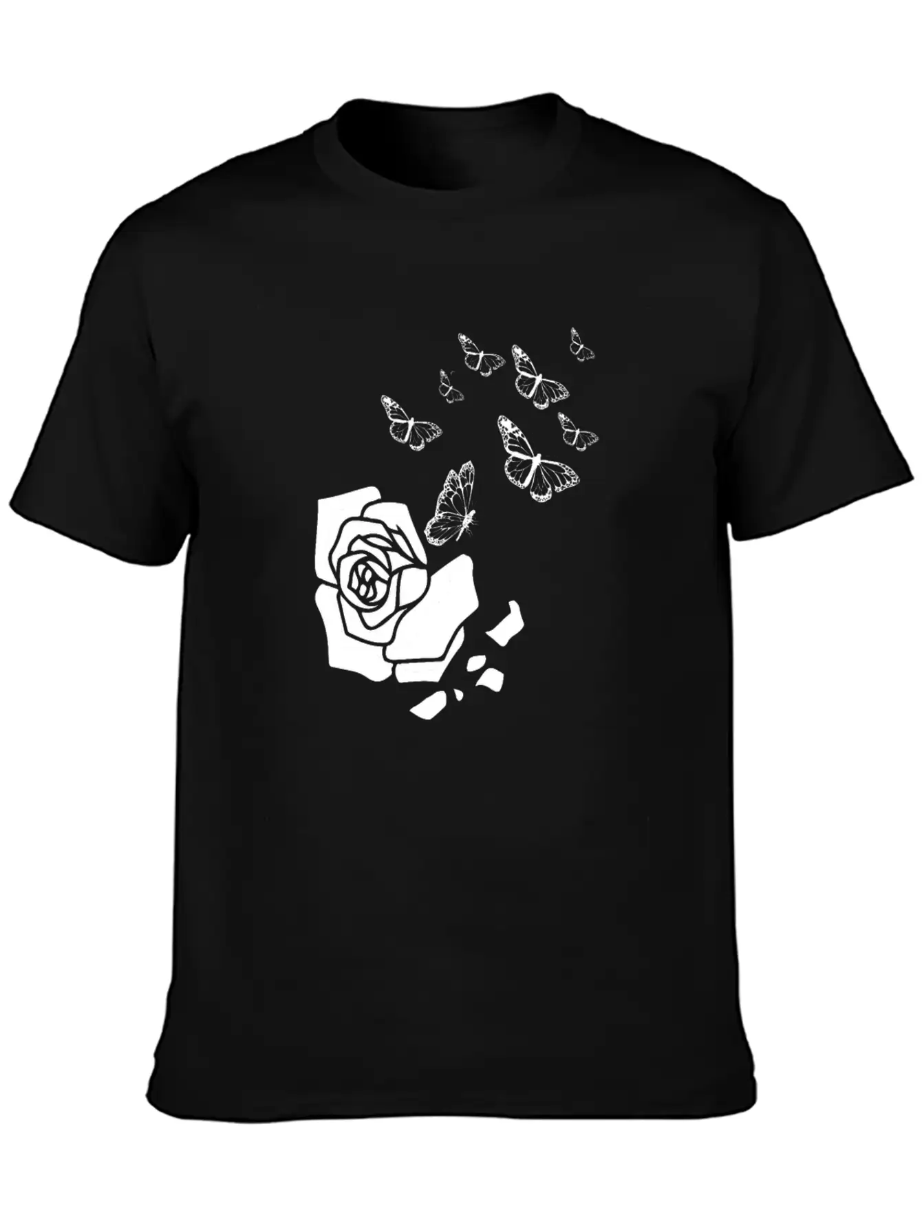 Rose Gardening Butterfly Essential Cotton Tee For Daily Outfits – Unisex Style