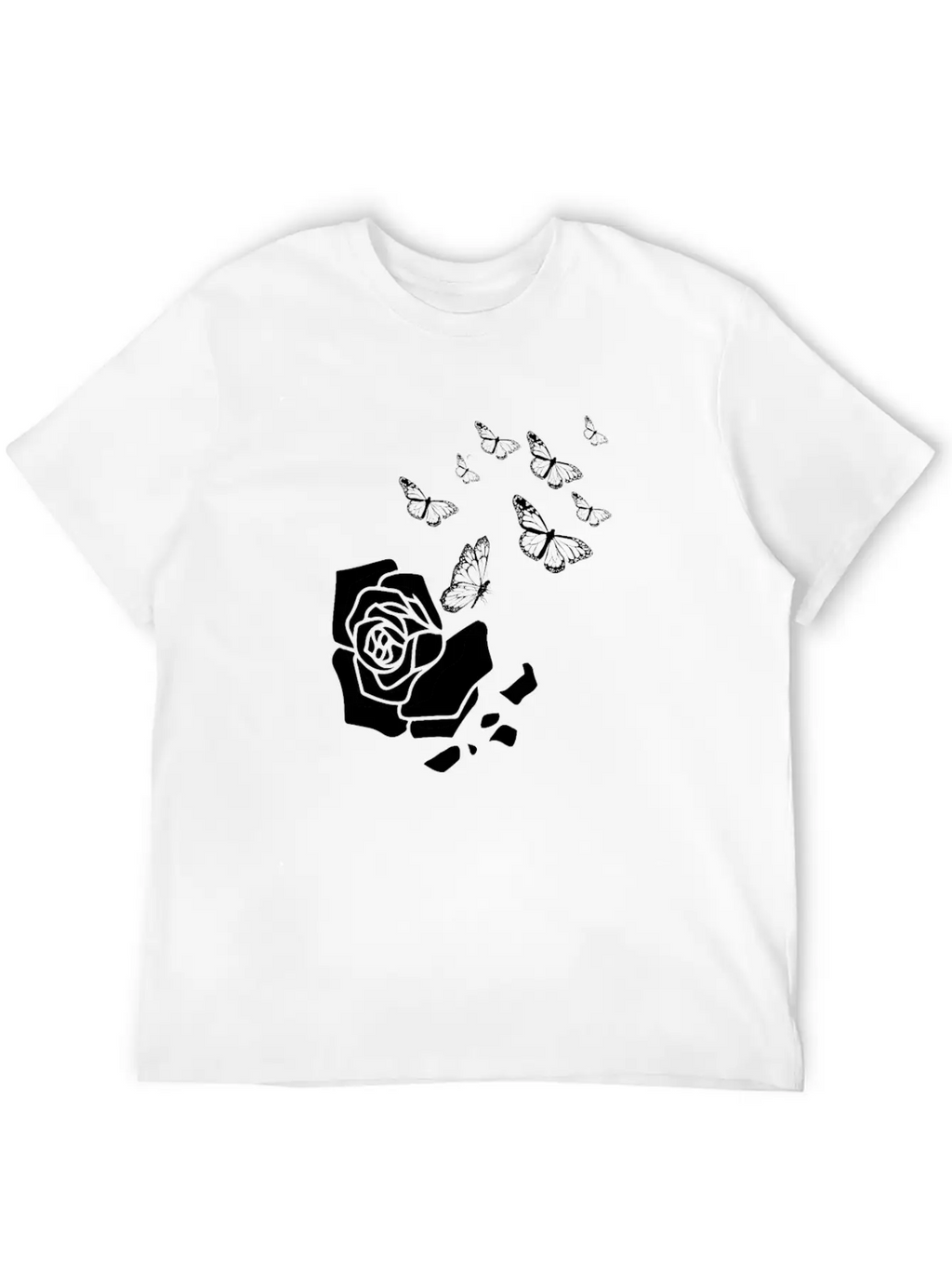 Rose Gardening Butterfly Essential Cotton Tee For Daily Outfits – Unisex Style