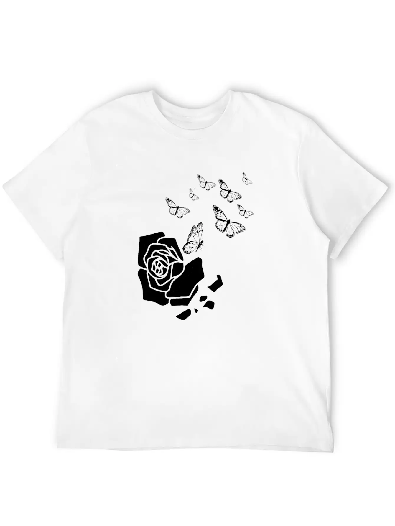 Rose Gardening Butterfly Essential Cotton Tee For Daily Outfits – Unisex Style