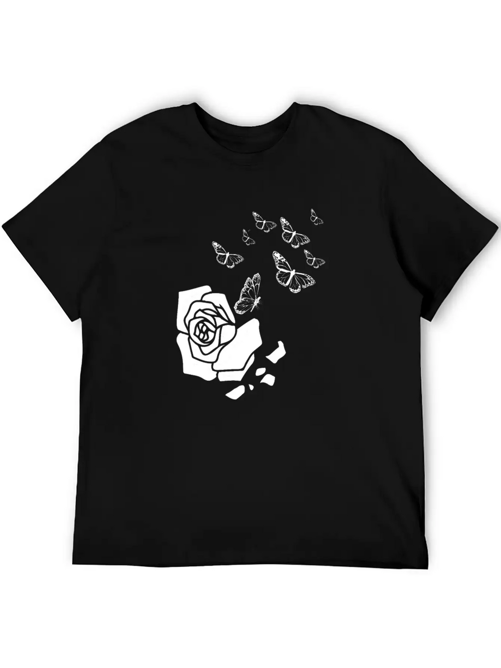 Rose Gardening Butterfly Essential Cotton Tee For Daily Outfits – Unisex Style