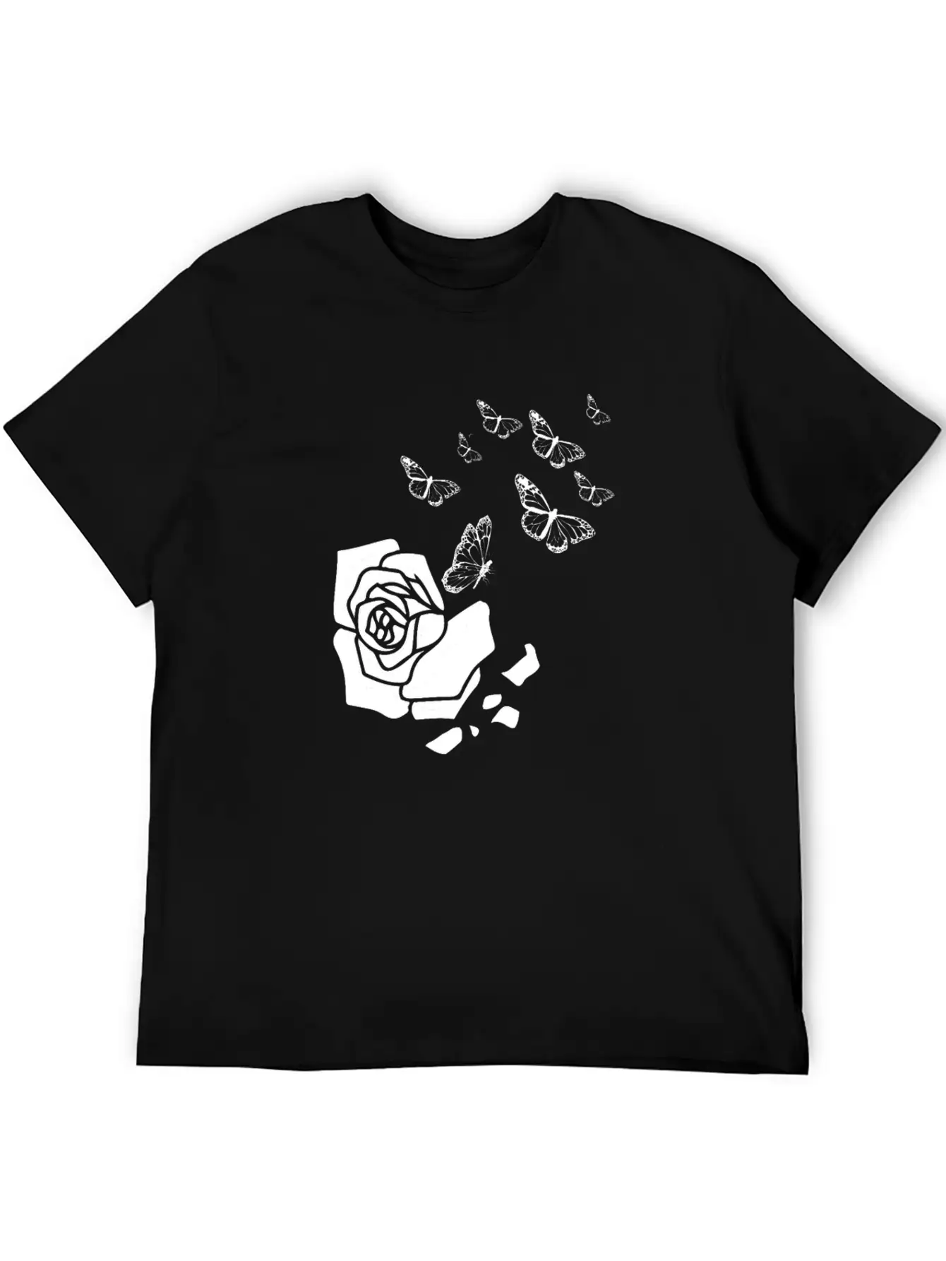 Rose Gardening Butterfly Essential Cotton Tee For Daily Outfits – Unisex Style