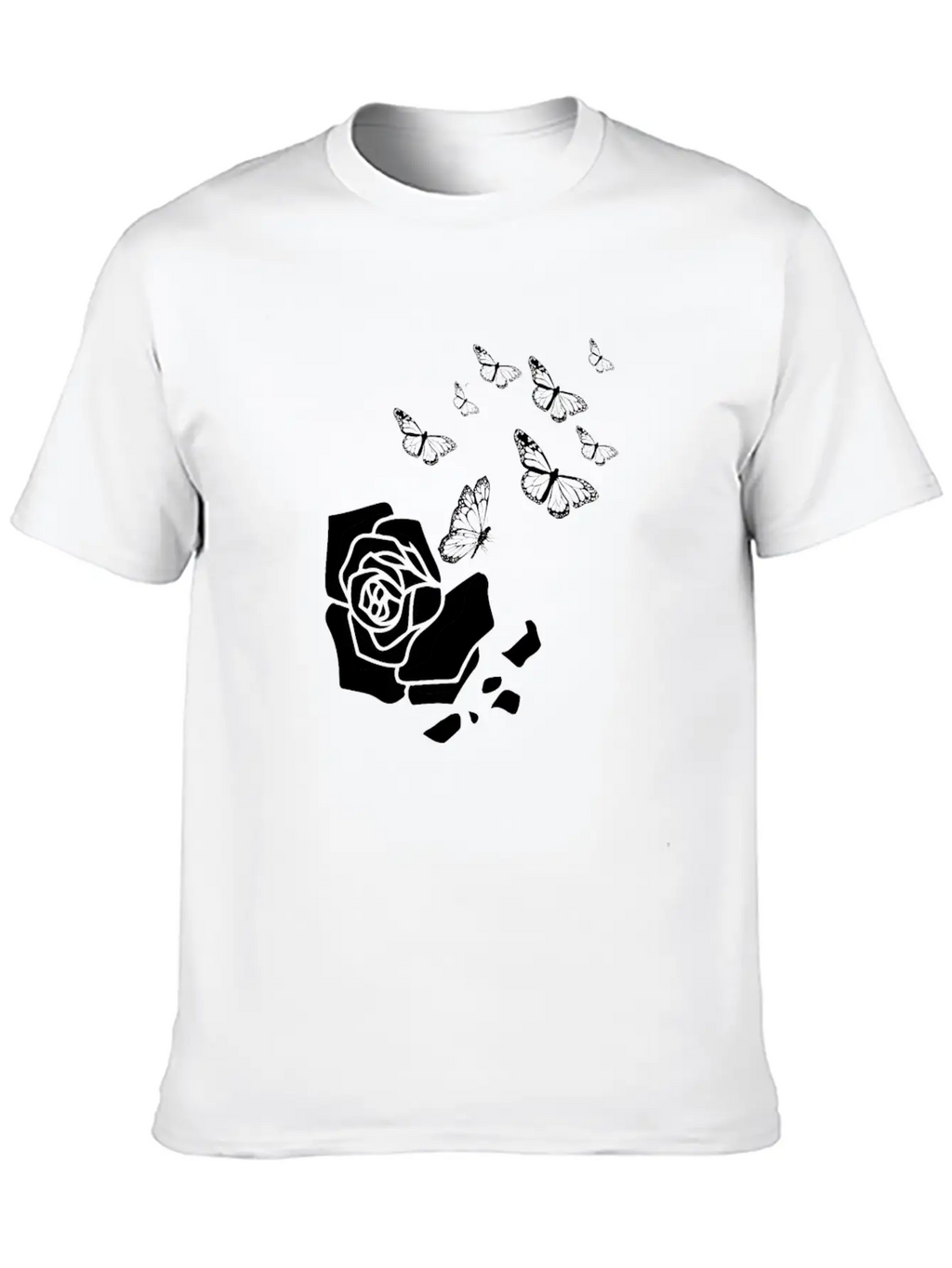 Rose Gardening Butterfly Essential Cotton Tee For Daily Outfits – Unisex Style