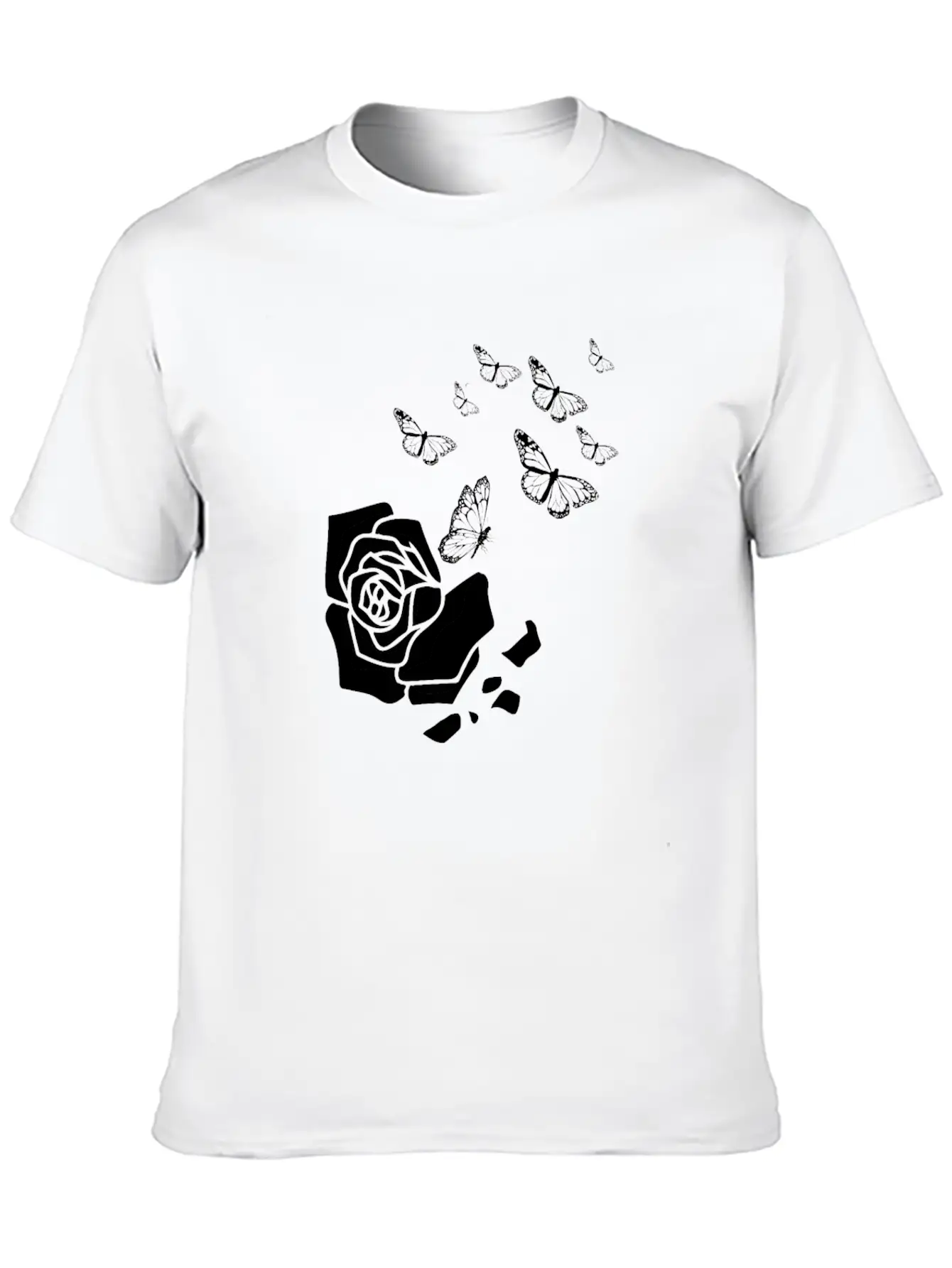 Rose Gardening Butterfly Essential Cotton Tee For Daily Outfits – Unisex Style