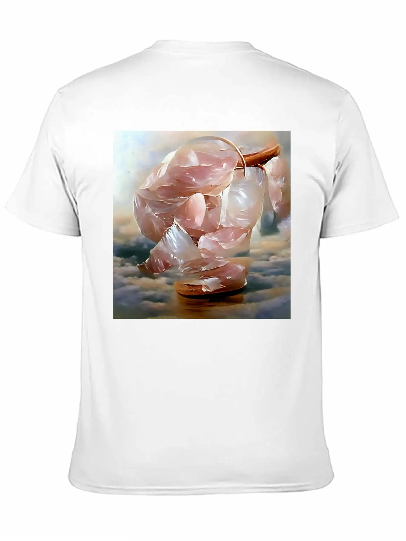 Rose Quartz Crystal Gemstone Unisex Short Sleeve Soft Cotton T-Shirt – Casual Everyday Wear