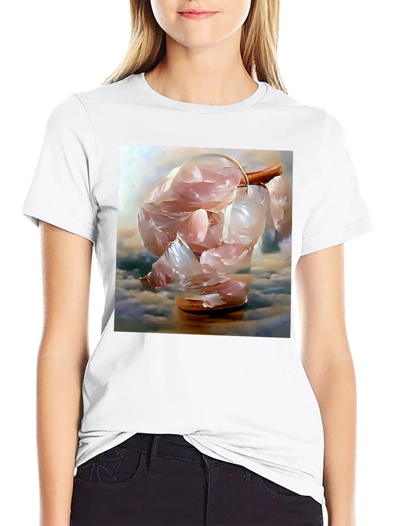 Rose Quartz Crystal Gemstone Unisex Short Sleeve Soft Cotton T-Shirt – Casual Everyday Wear