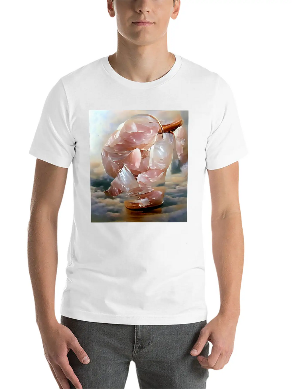 Rose Quartz Crystal Gemstone Unisex Short Sleeve Soft Cotton T-Shirt – Casual Everyday Wear