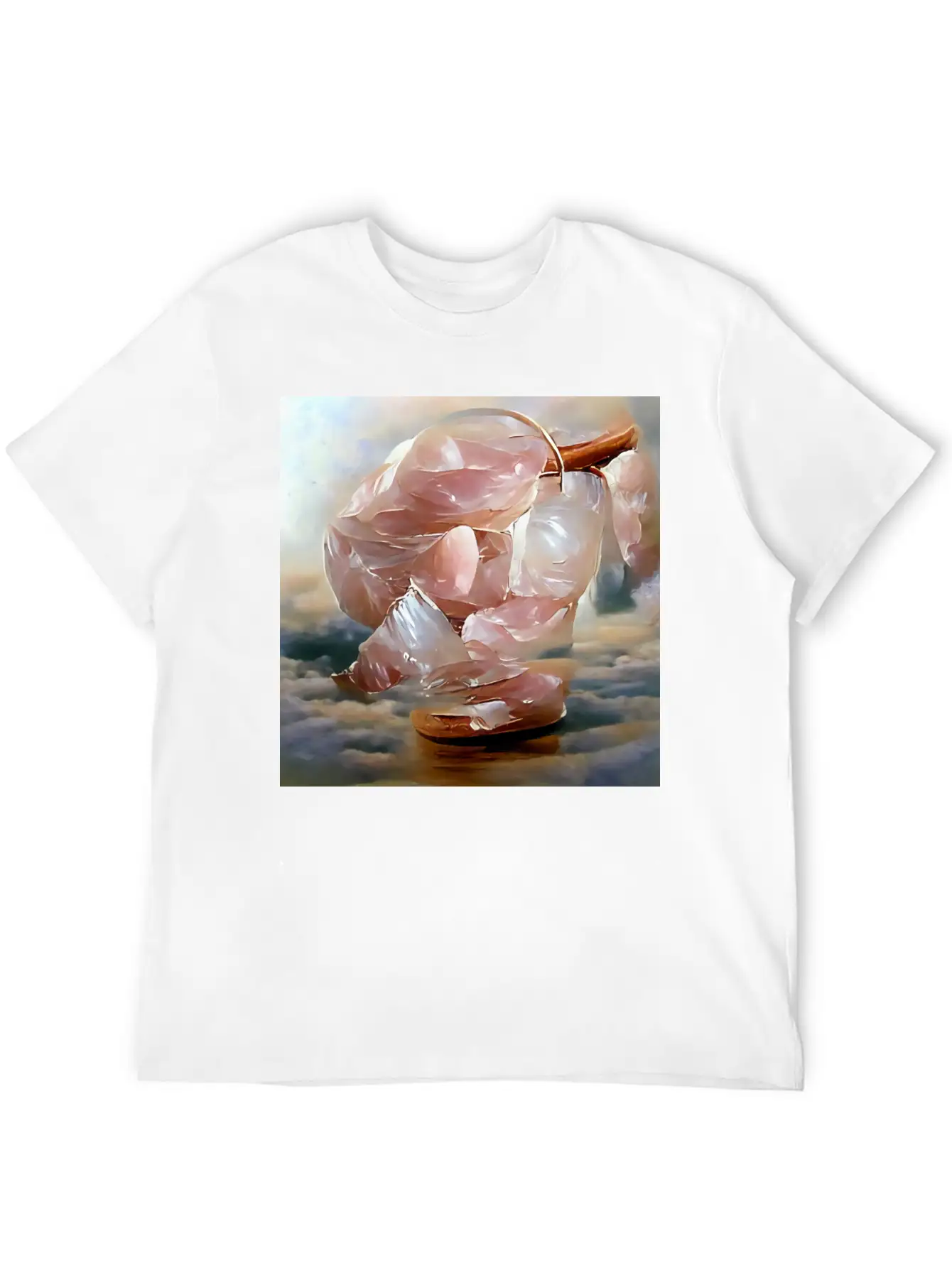 Rose Quartz Crystal Gemstone Unisex Short Sleeve Soft Cotton T-Shirt – Casual Everyday Wear