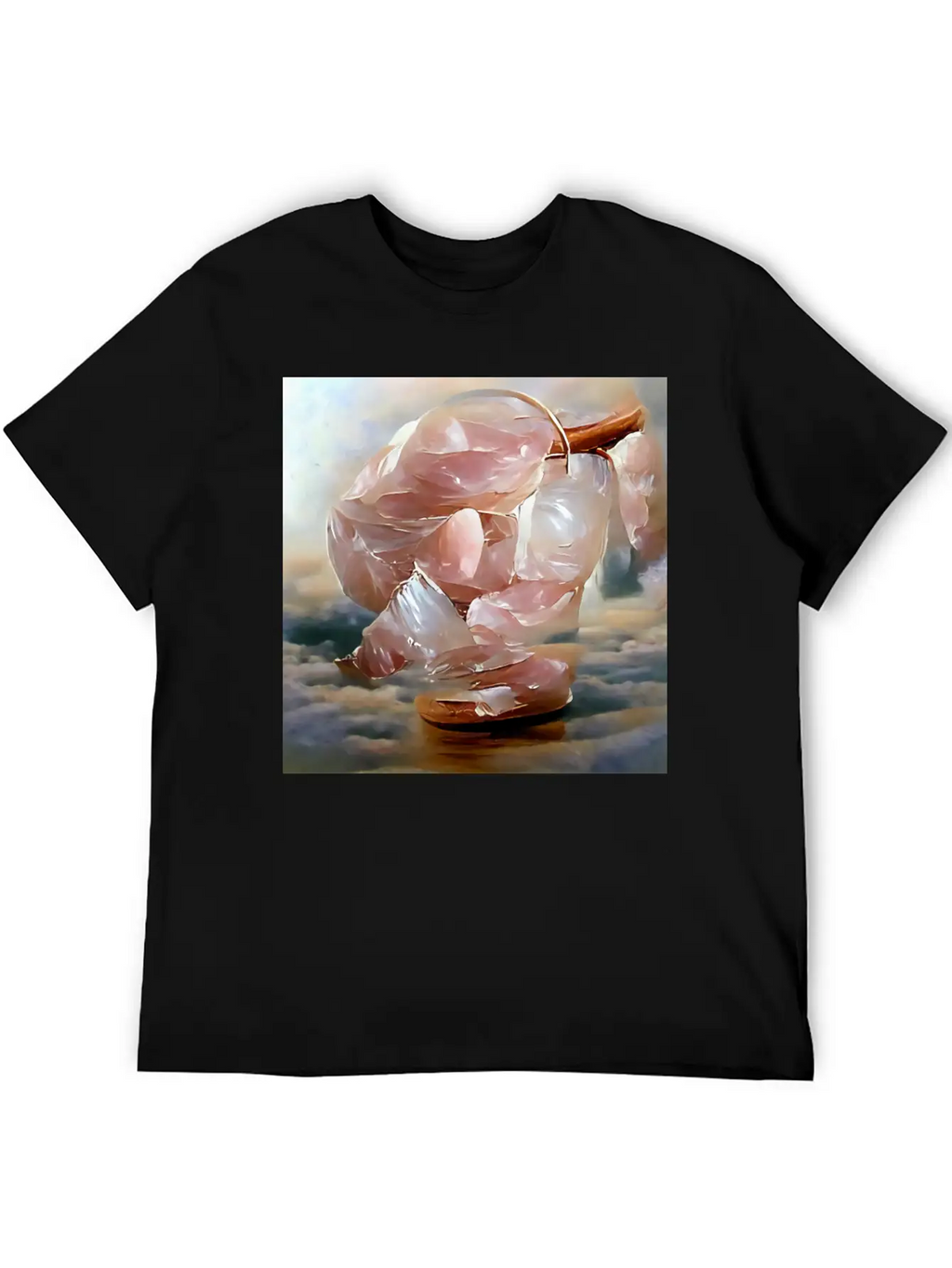Rose Quartz Crystal Gemstone Unisex Short Sleeve Soft Cotton T-Shirt – Casual Everyday Wear