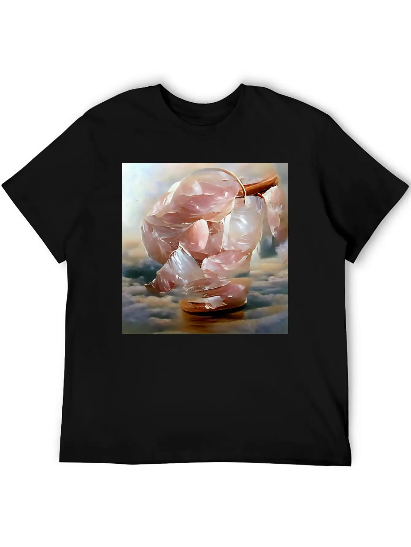 Rose Quartz Crystal Gemstone Unisex Short Sleeve Soft Cotton T-Shirt – Casual Everyday Wear