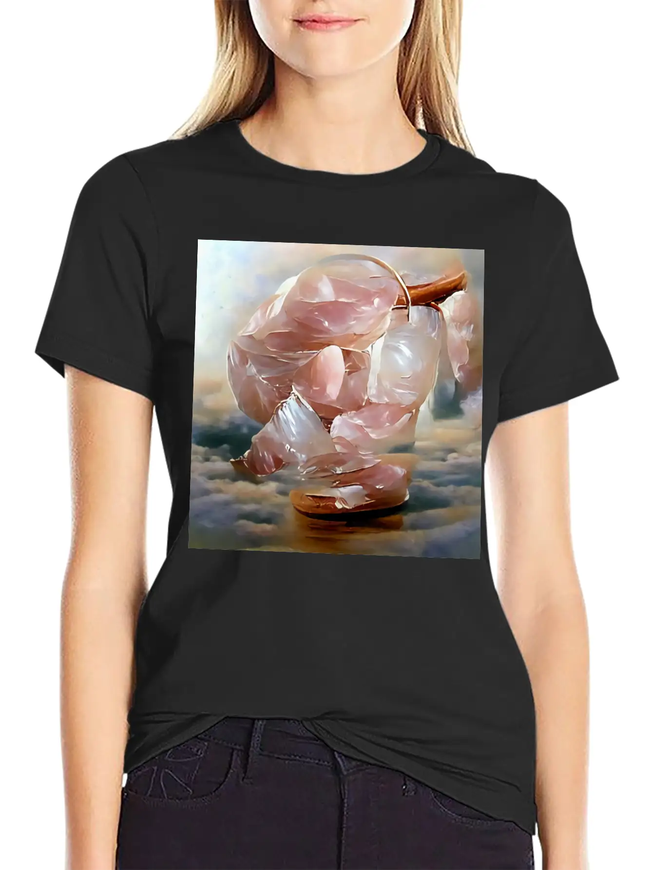 Rose Quartz Crystal Gemstone Unisex Short Sleeve Soft Cotton T-Shirt – Casual Everyday Wear
