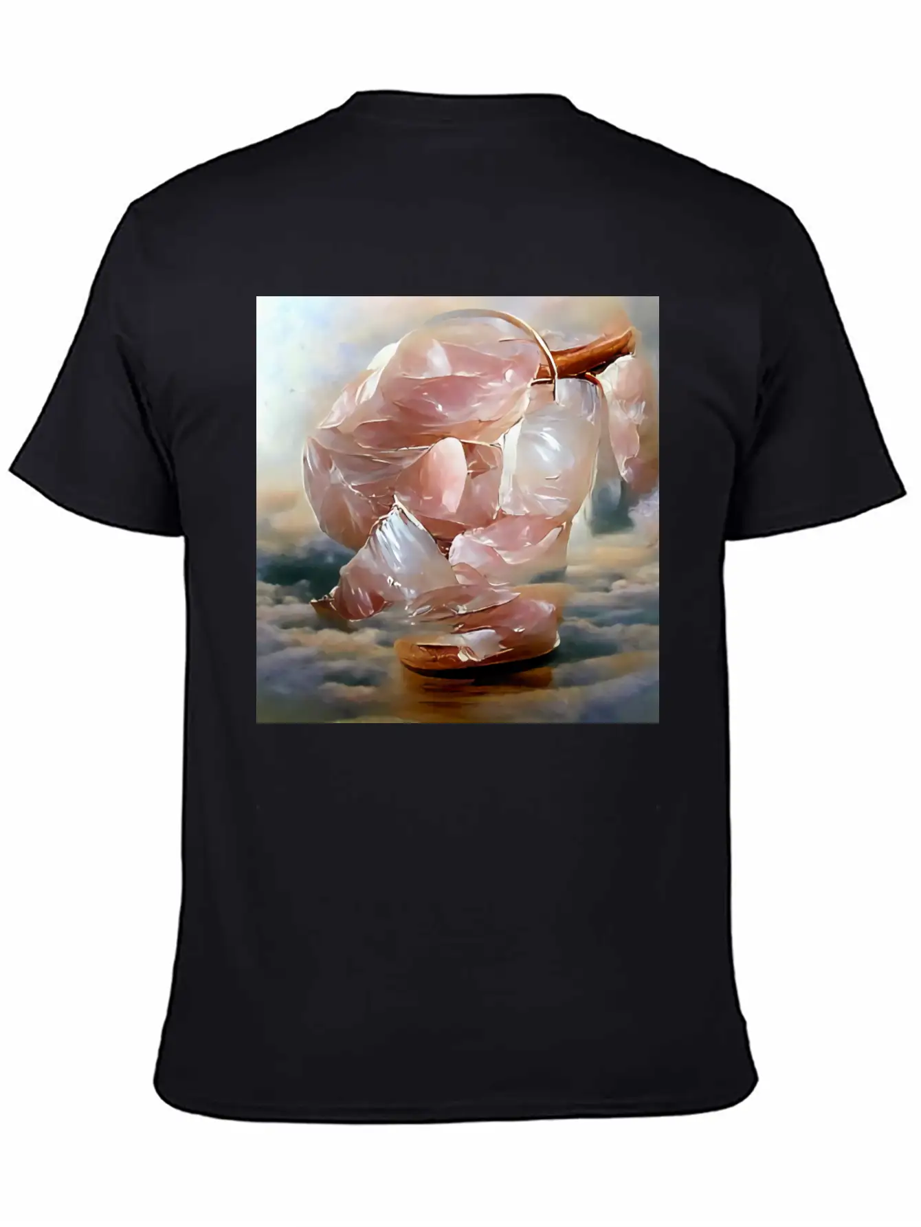 Rose Quartz Crystal Gemstone Unisex Short Sleeve Soft Cotton T-Shirt – Casual Everyday Wear