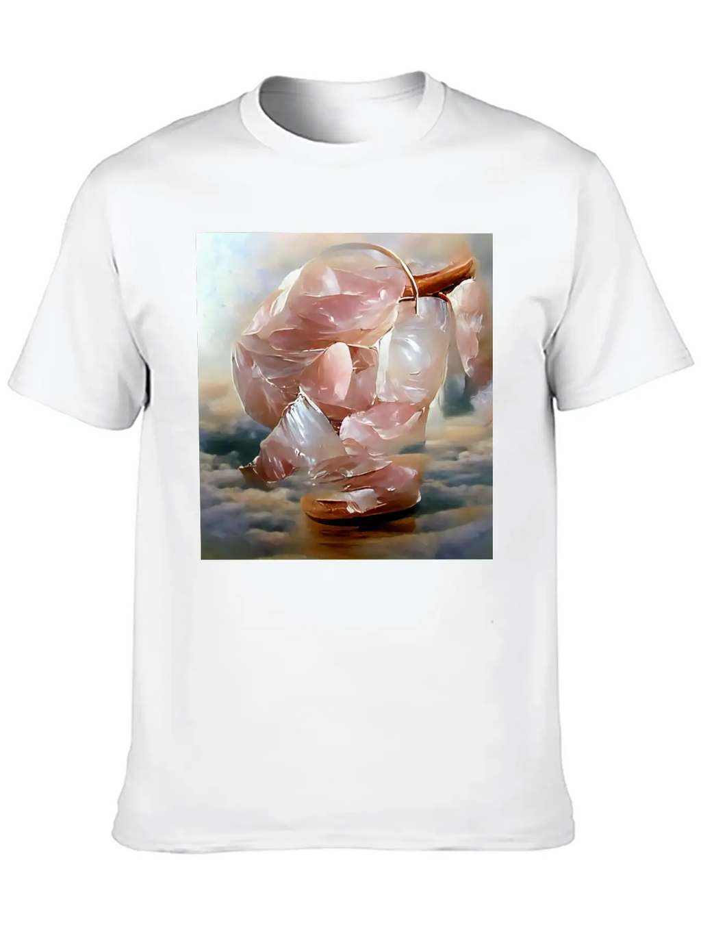Rose Quartz Crystal Gemstone Unisex Short Sleeve Soft Cotton T-Shirt – Casual Everyday Wear
