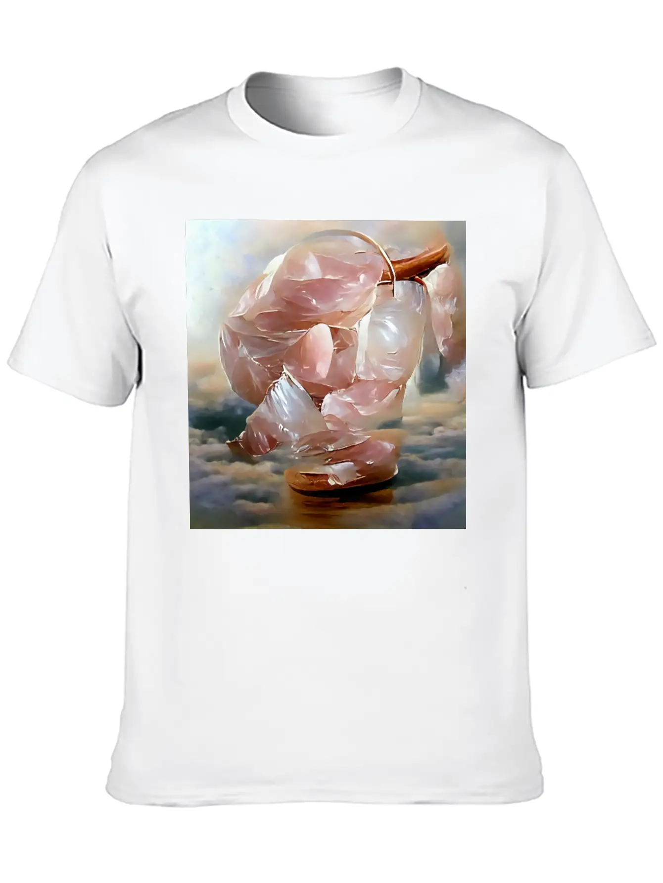 Rose Quartz Crystal Gemstone Unisex Short Sleeve Soft Cotton T-Shirt – Casual Everyday Wear