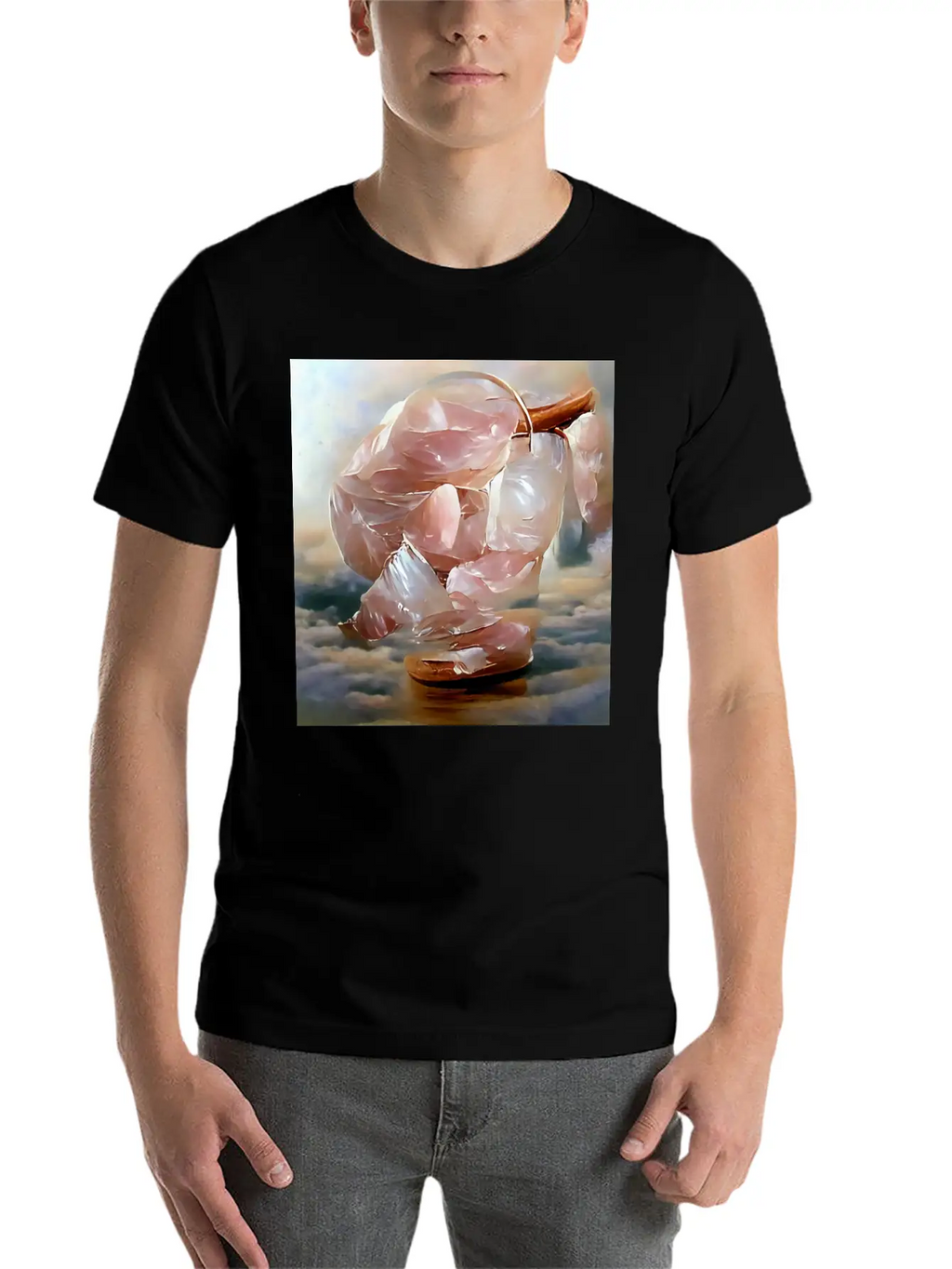 Rose Quartz Crystal Gemstone Unisex Short Sleeve Soft Cotton T-Shirt – Casual Everyday Wear
