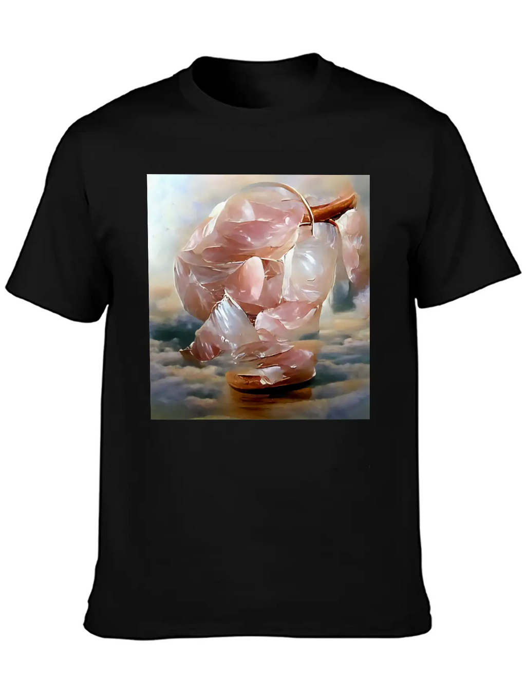 Rose Quartz Crystal Gemstone Unisex Short Sleeve Soft Cotton T-Shirt – Casual Everyday Wear