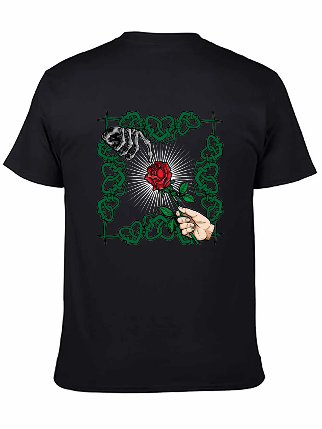 Rose Skeleton Hand Goth Clothes Emo Style Gifts Unisex Casual T-Shirt – Clean Design For Daily Comfort