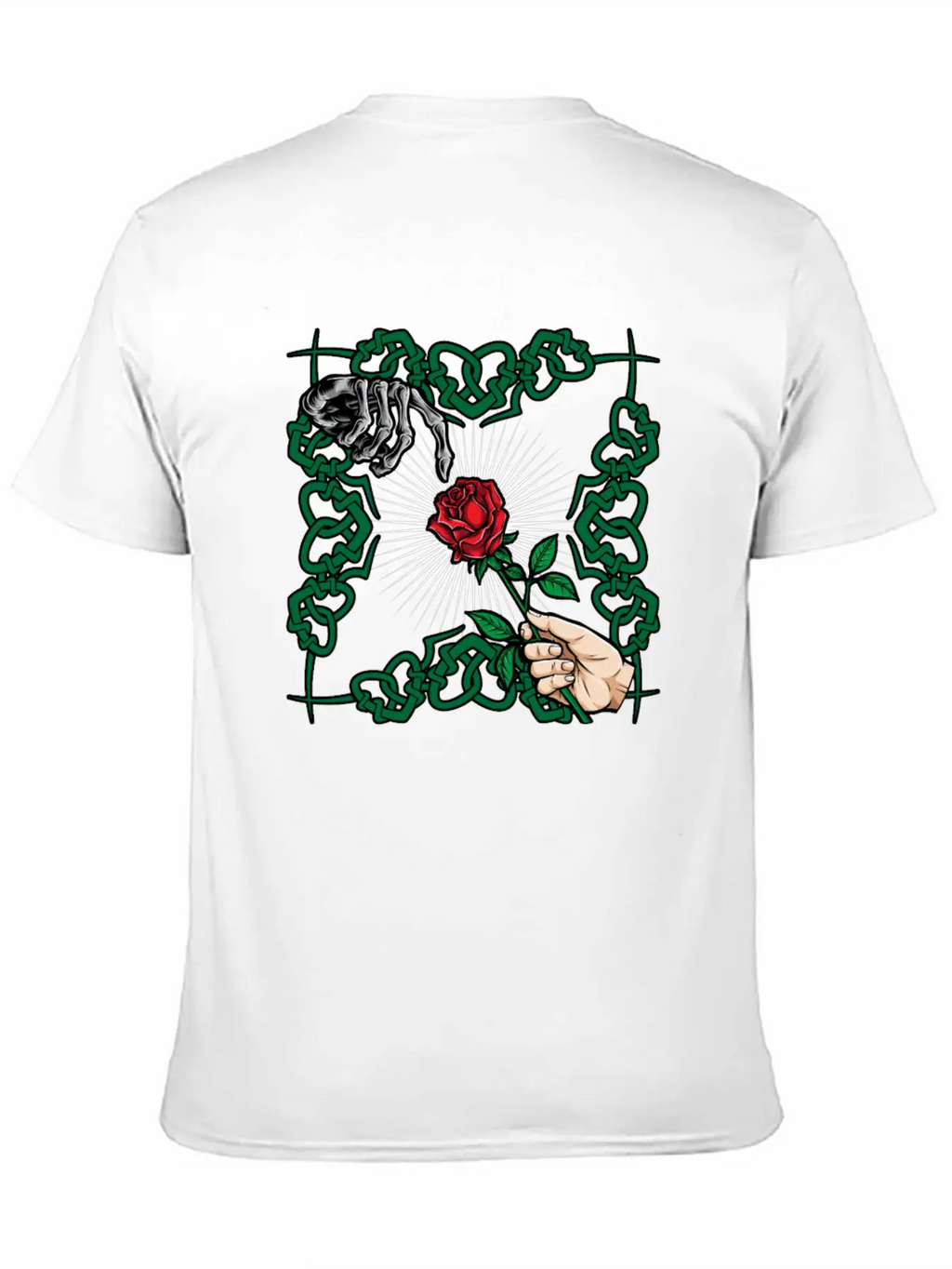 Rose Skeleton Hand Goth Clothes Emo Style Gifts Unisex Casual T-Shirt – Clean Design For Daily Comfort