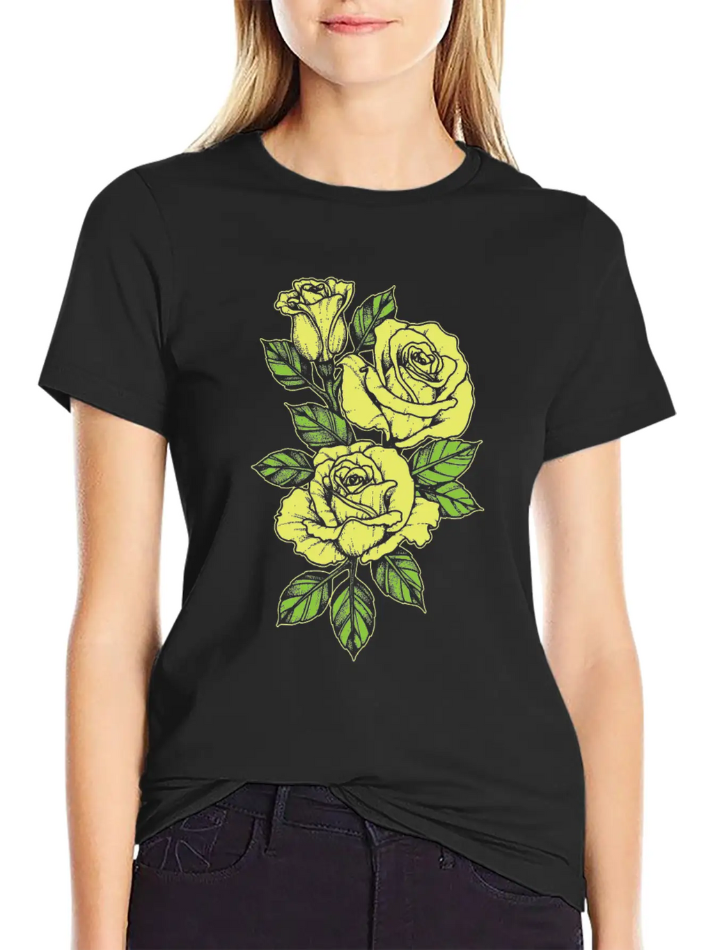 Rose Yellow Nature Tattoo Symbol Flower Love Gift Unisex Short Sleeve Soft Cotton T-Shirt – Casual Everyday Wear