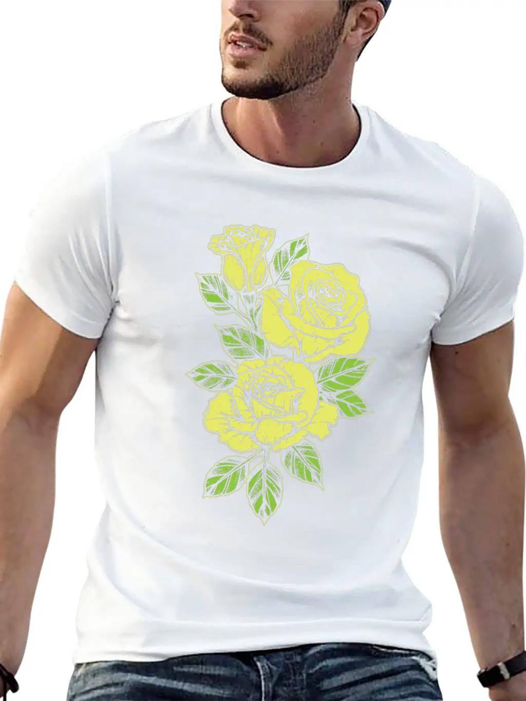 Rose Yellow Nature Tattoo Symbol Flower Love Gift Unisex Short Sleeve Soft Cotton T-Shirt – Casual Everyday Wear