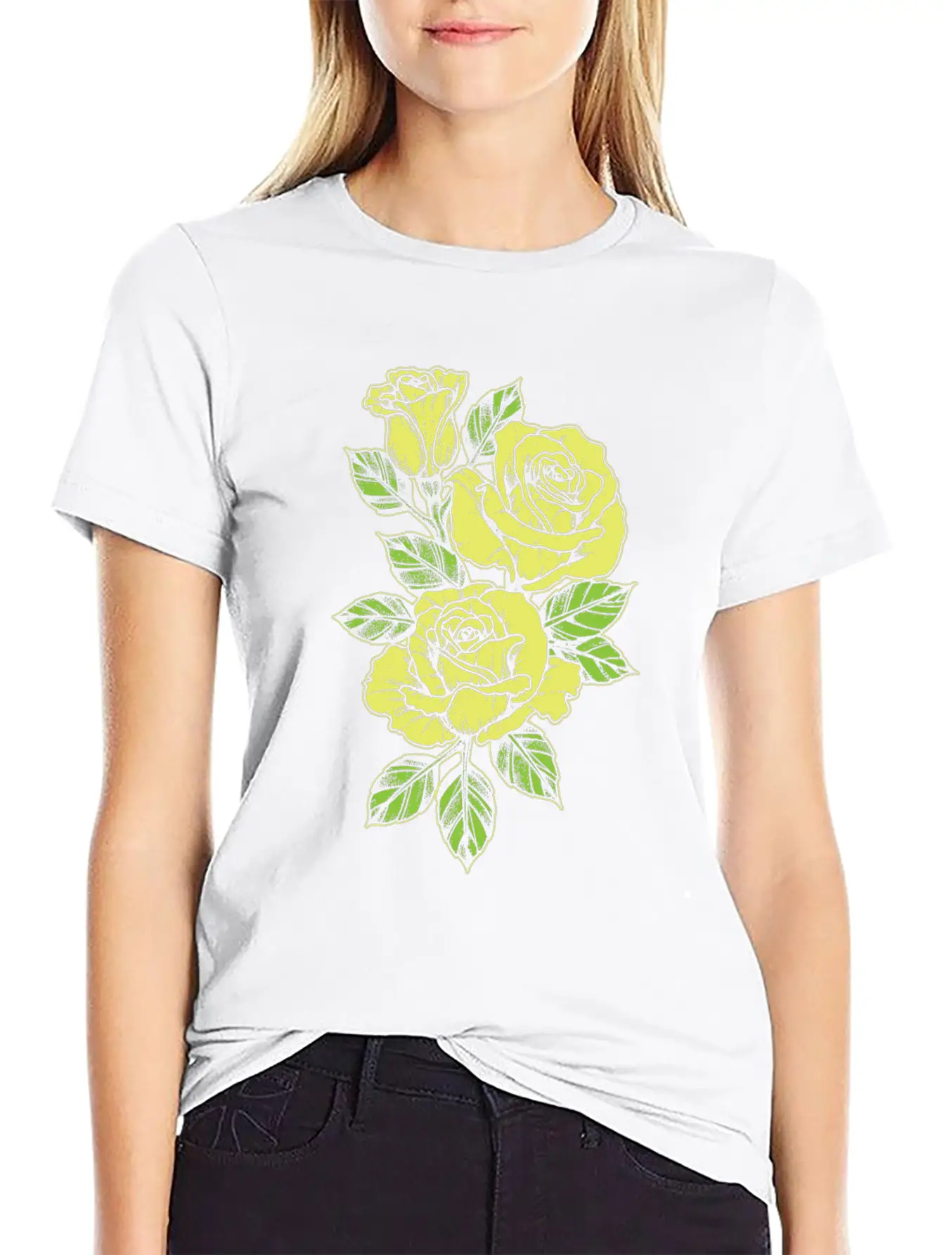 Rose Yellow Nature Tattoo Symbol Flower Love Gift Unisex Short Sleeve Soft Cotton T-Shirt – Casual Everyday Wear