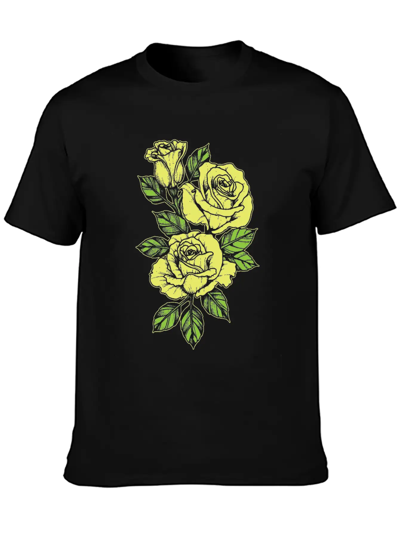 Rose Yellow Nature Tattoo Symbol Flower Love Gift Unisex Short Sleeve Soft Cotton T-Shirt – Casual Everyday Wear