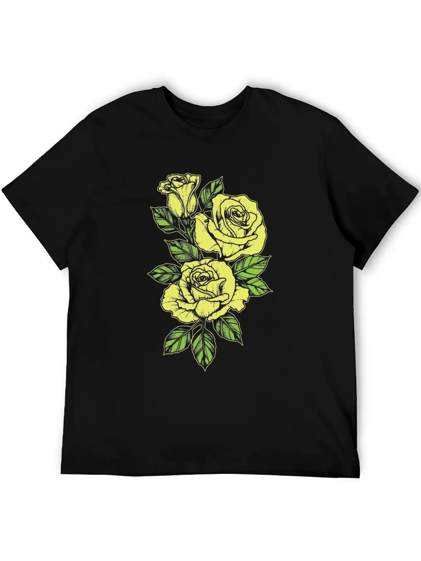 Rose Yellow Nature Tattoo Symbol Flower Love Gift Unisex Short Sleeve Soft Cotton T-Shirt – Casual Everyday Wear