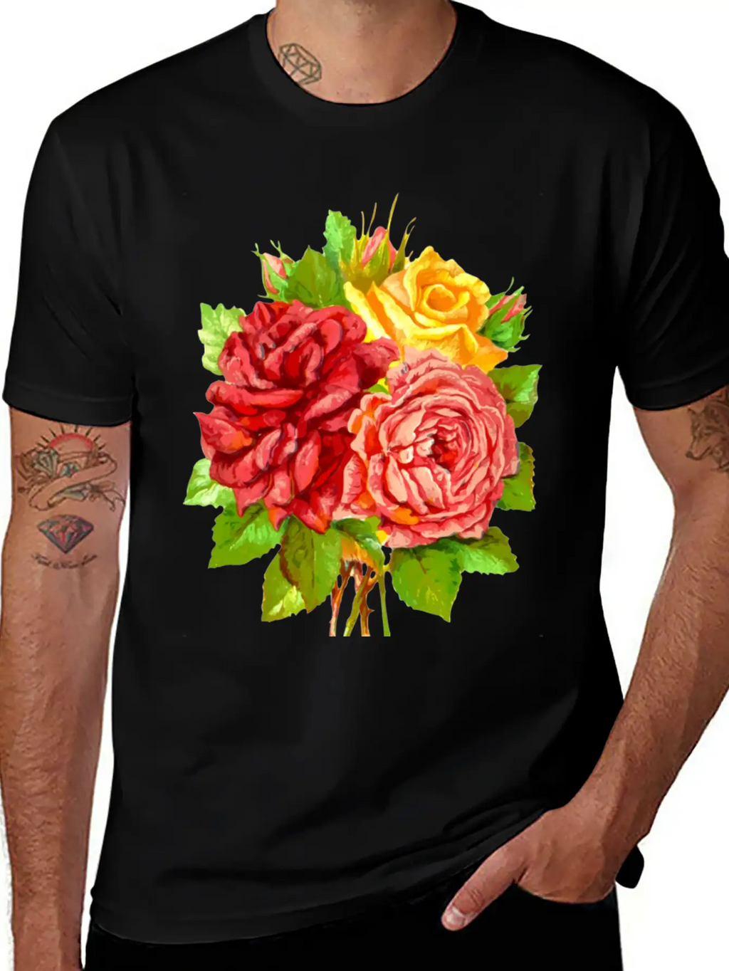 Roses Stylish Everyday T-Shirt – Unisex Basic Cotton Tee